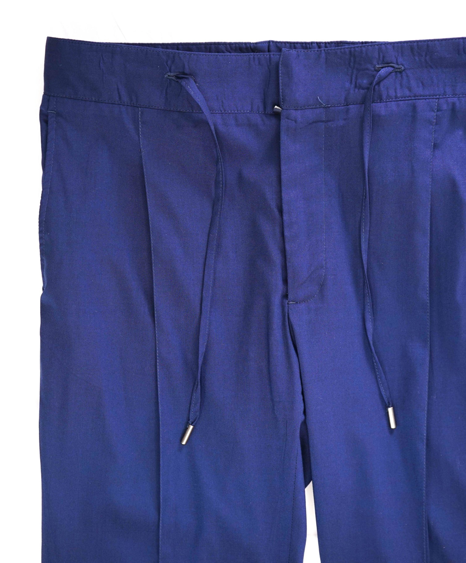 $795 ISAIA - Blue Wool/Silk DRAWSTRING Zip Logo Dress Pants - 36W