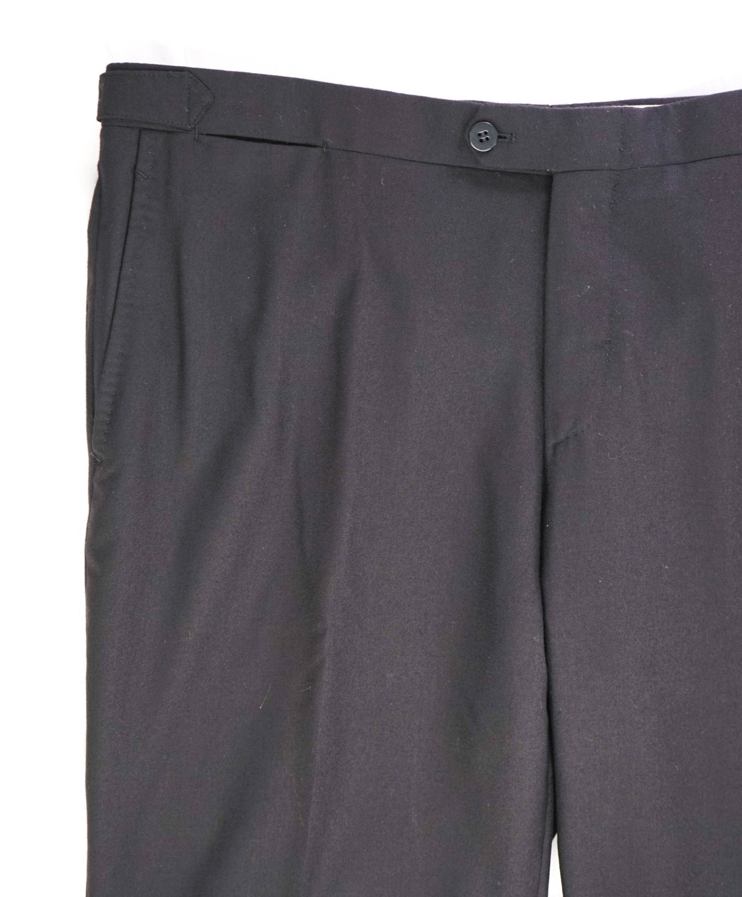 $795 ISAIA Solid Black *SIDE TABS* Wool/Silk Dress Pants 36W (52EU)
