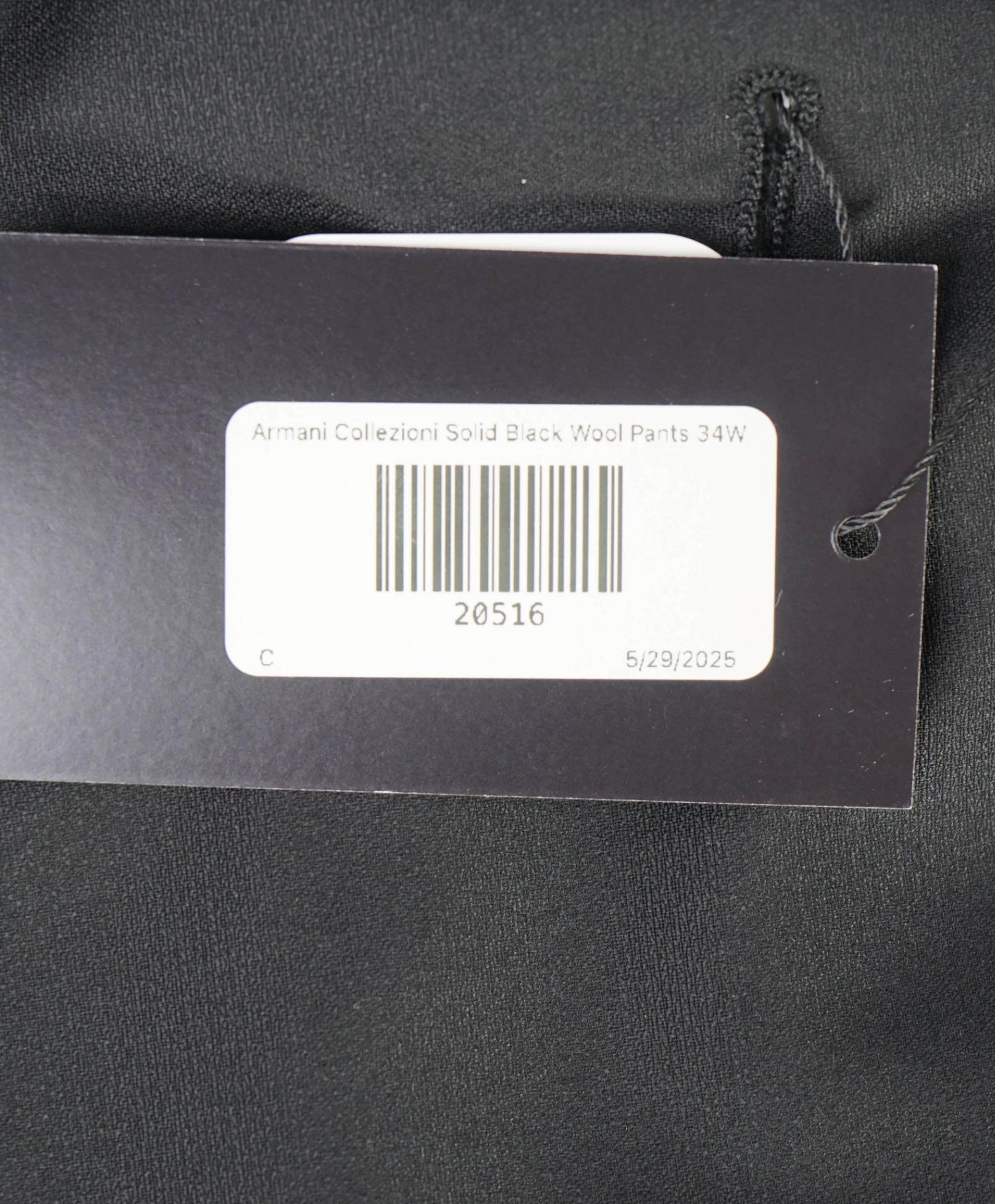 $595 ARMANI COLLEZIONI - Black Flat Front Tuxedo Dinner Pants - 33W