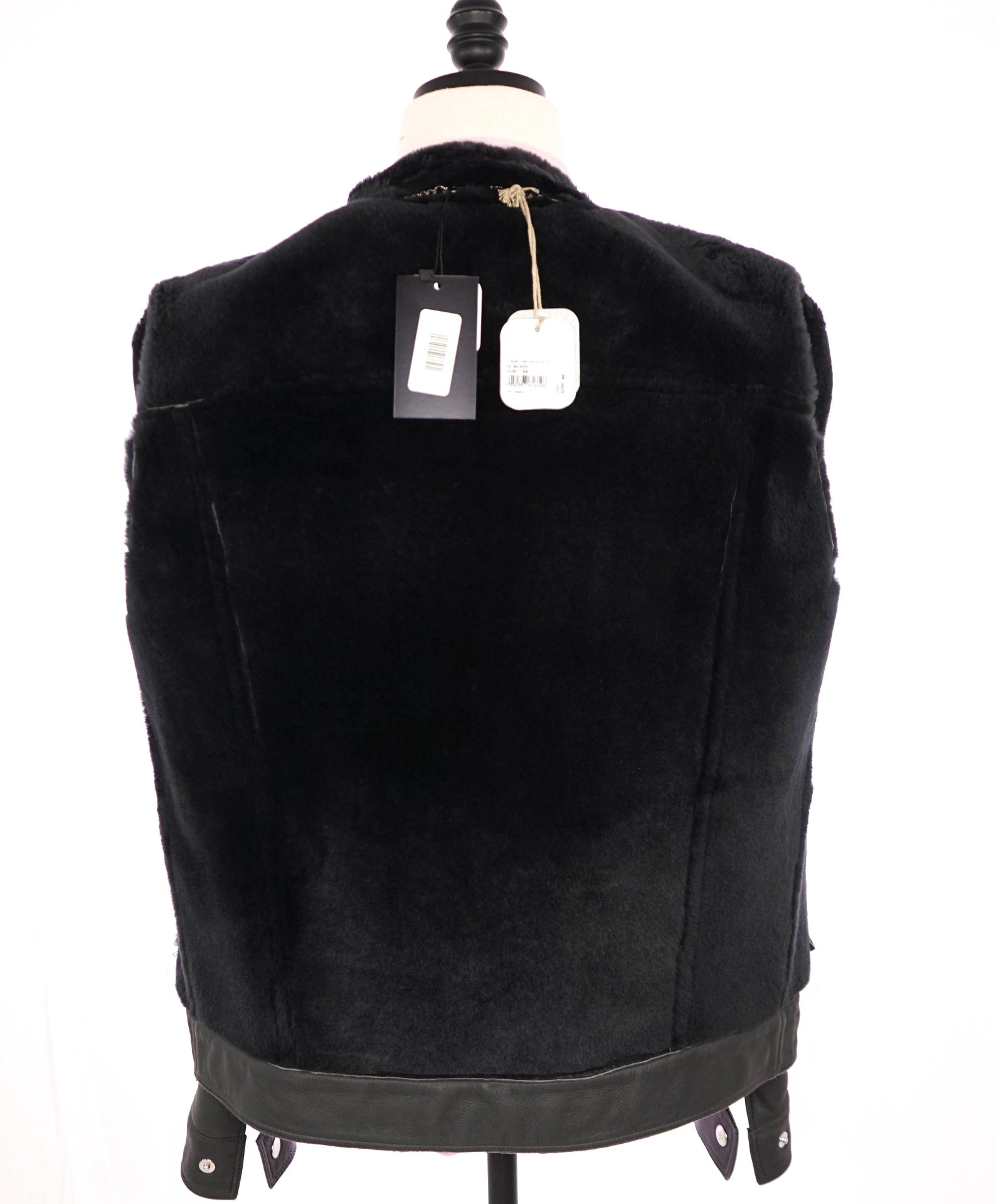 $6,295 ELEVENTY Black SHEARLING Lined Leather Jacket 40
