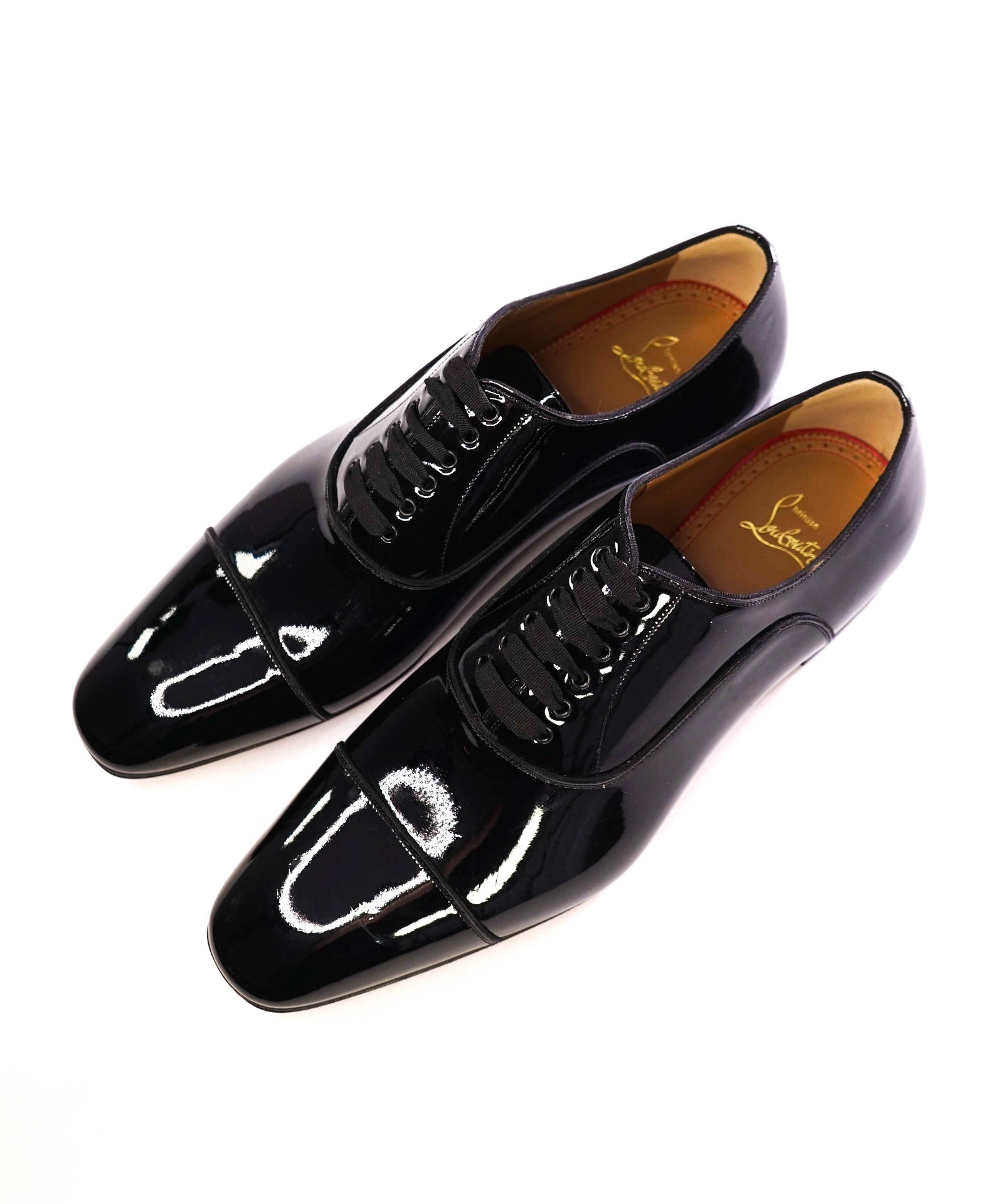 $1,095 Christian Louboutin GREGGO Patent Black Oxfords US 13 (46EU)