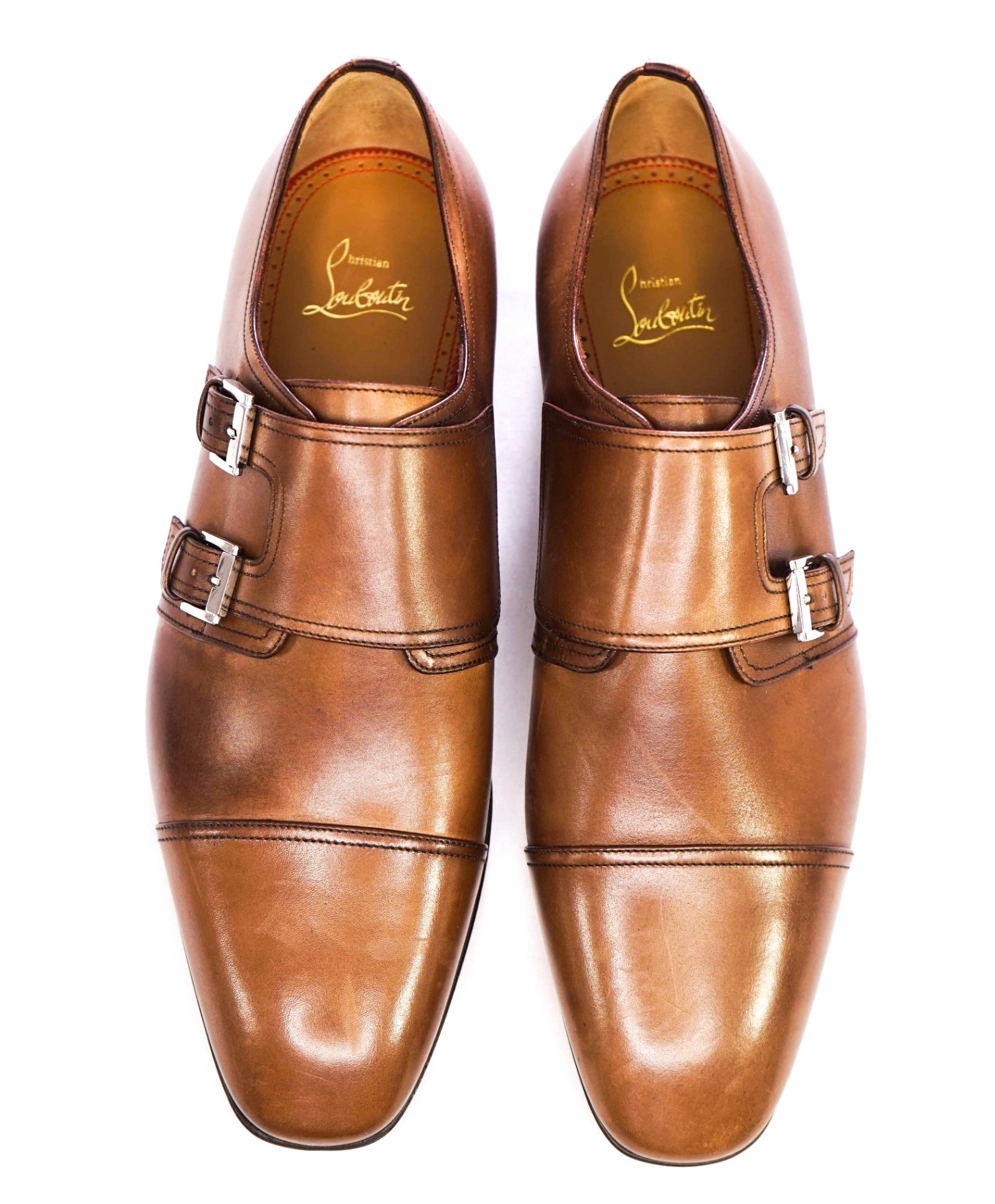 $1,150 CHRISTIAN LOUBOUTIN - *MORTIMER* Brown Double Monk Loafers US 9 (42EU)
