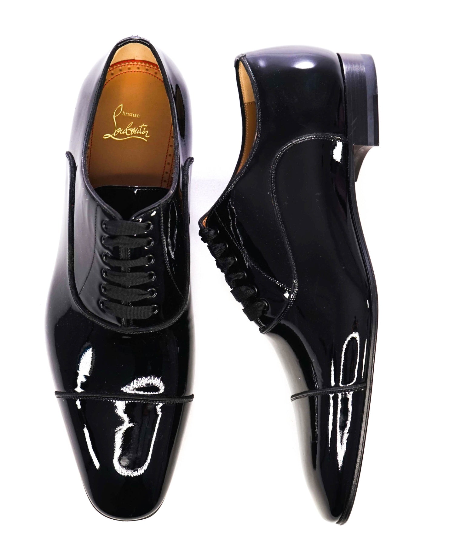 $1,095 Christian Louboutin GREGGO Patent Black Oxfords US 13 (46EU)