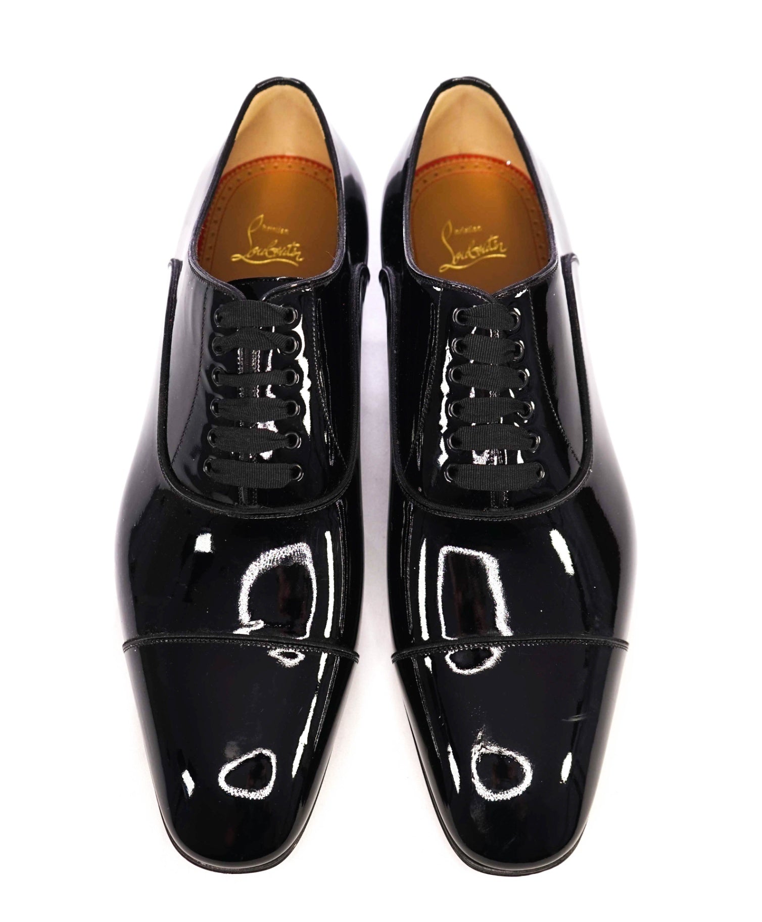 $1,095 Christian Louboutin GREGGO Patent Black Oxfords US 13 (46EU)