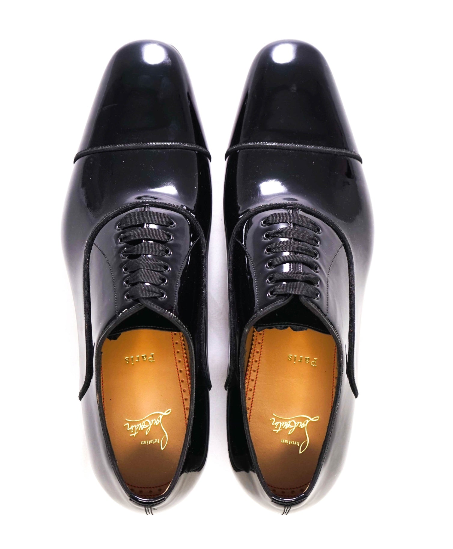 $1,095 Christian Louboutin GREGGO Patent Black Oxfords US 13 (46EU)