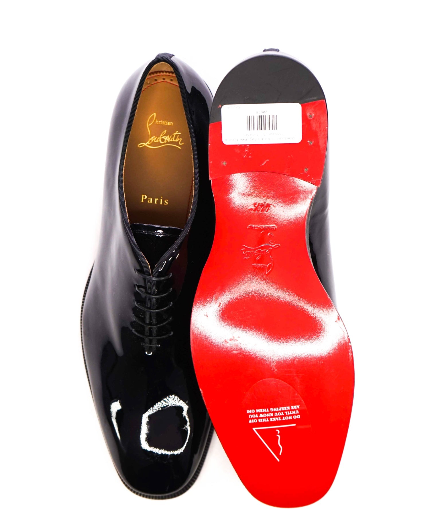 $1,145 CHRISTIAN LOUBOUTIN - *CORTEO* Black Patent Leather Oxfords - US 11.5 (44.5EU)