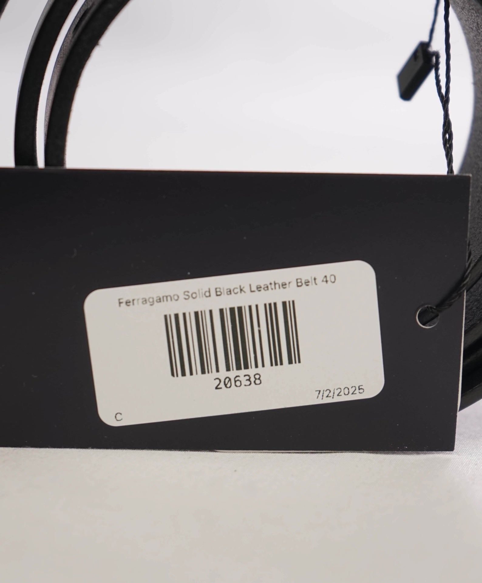 $535 Salvatore Ferragamo Silver Long Gancini Black Leather Belt 40W