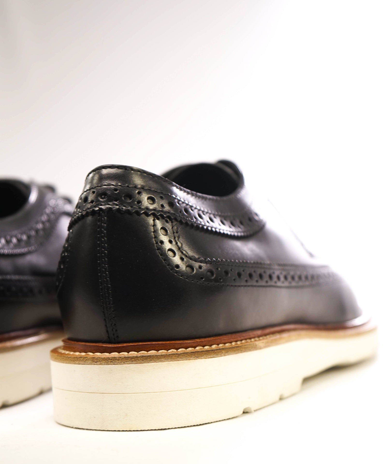 $875 TOD'S Derby Black Leather White Sole US 8 (7UK)