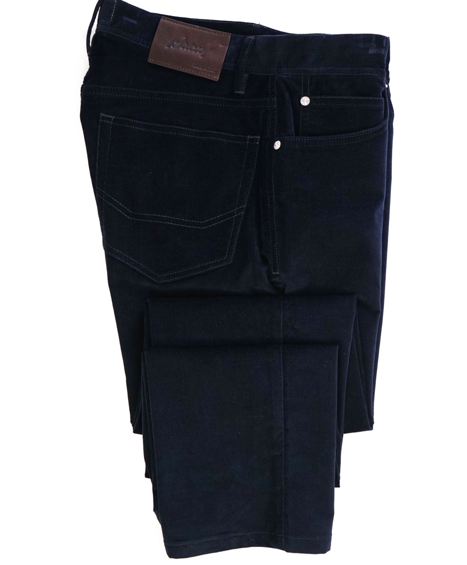 $700 BRIONI Slim-Fit Stretch-Cotton Corduroy Trousers 34W