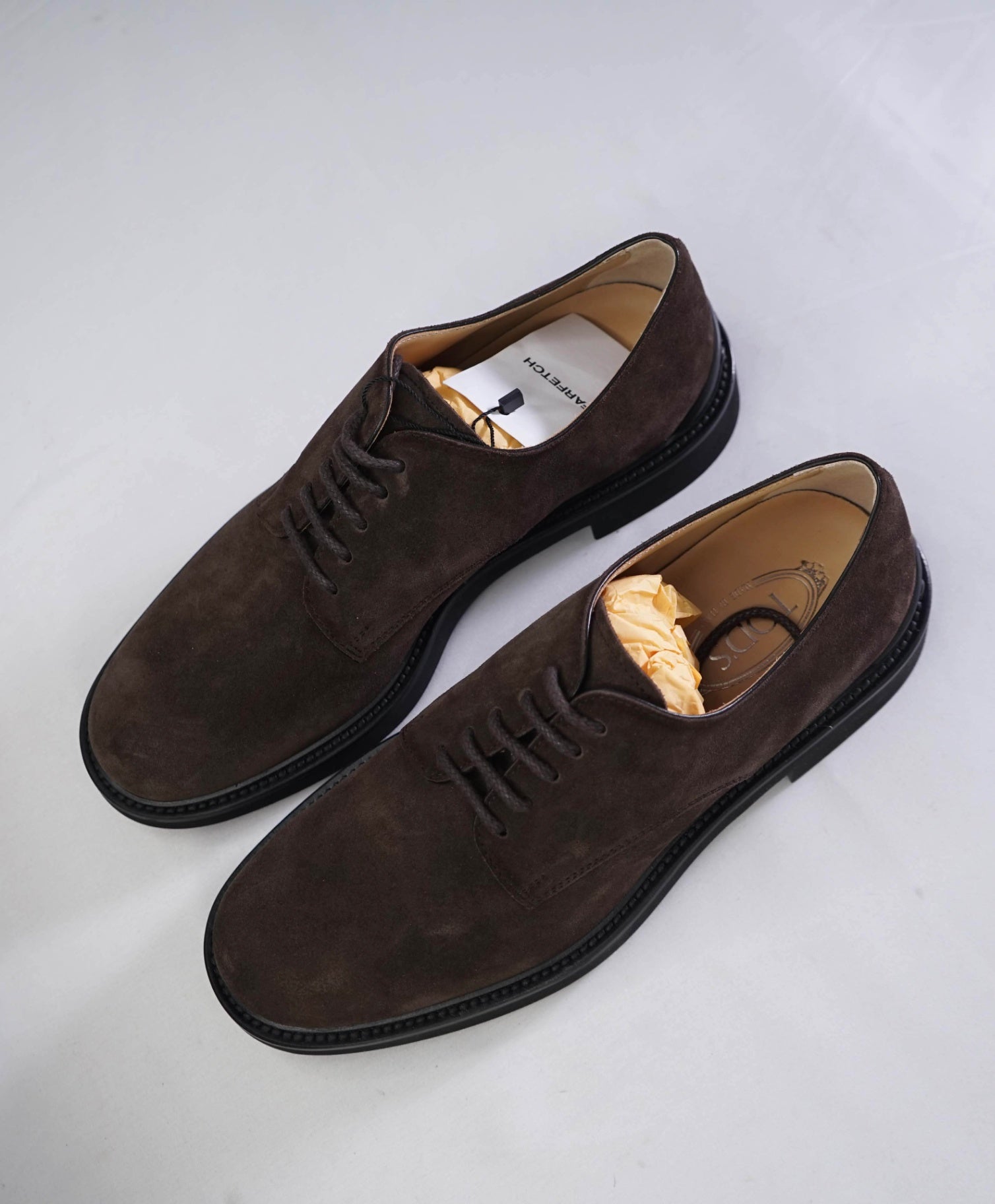 $875 Tod's Brown Suede Derbies Derby Footwear US 9 (8UK)