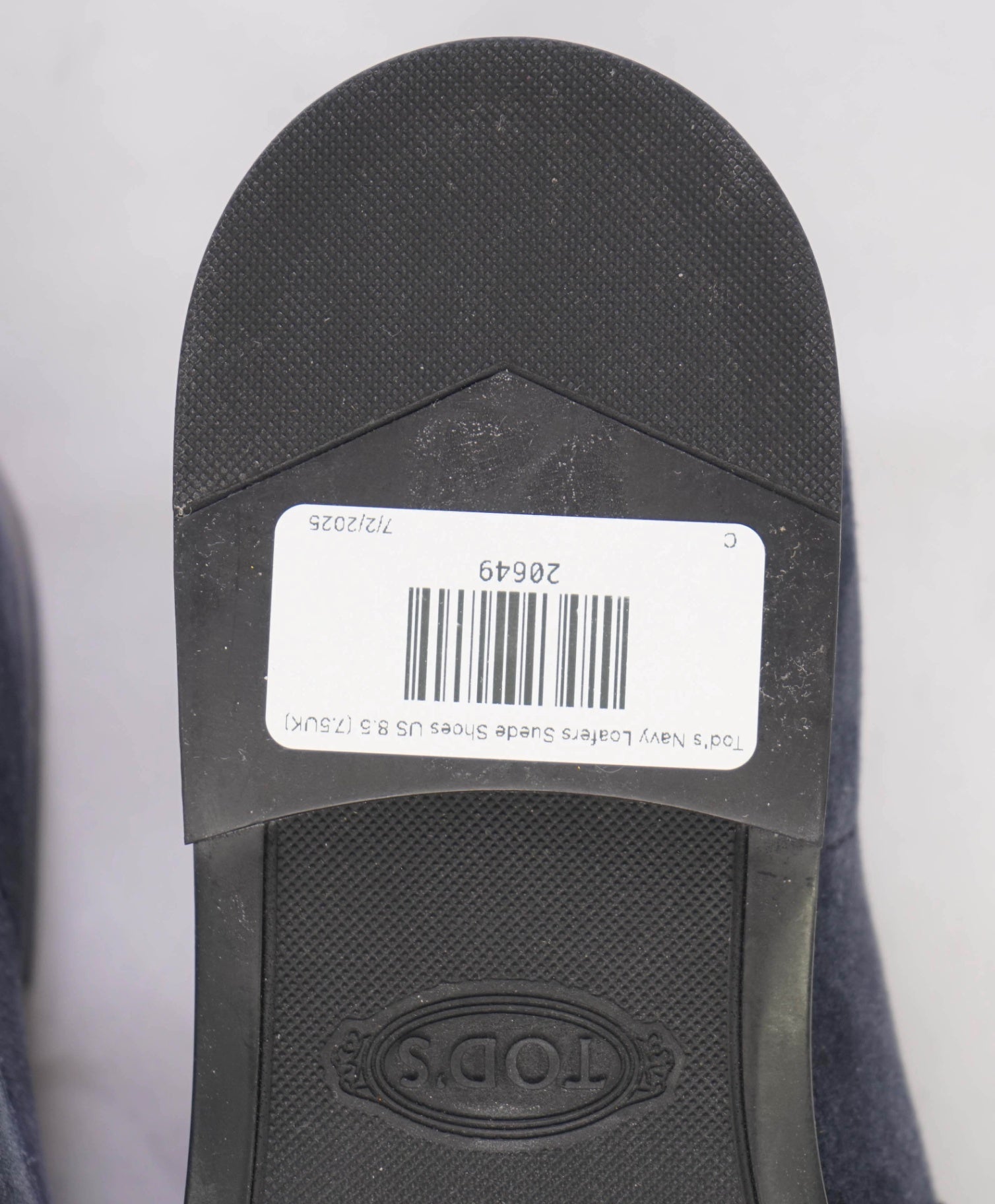 $775 Tod's Navy Suede Loafers Logo Vamp US 8.5 (7.5UK)