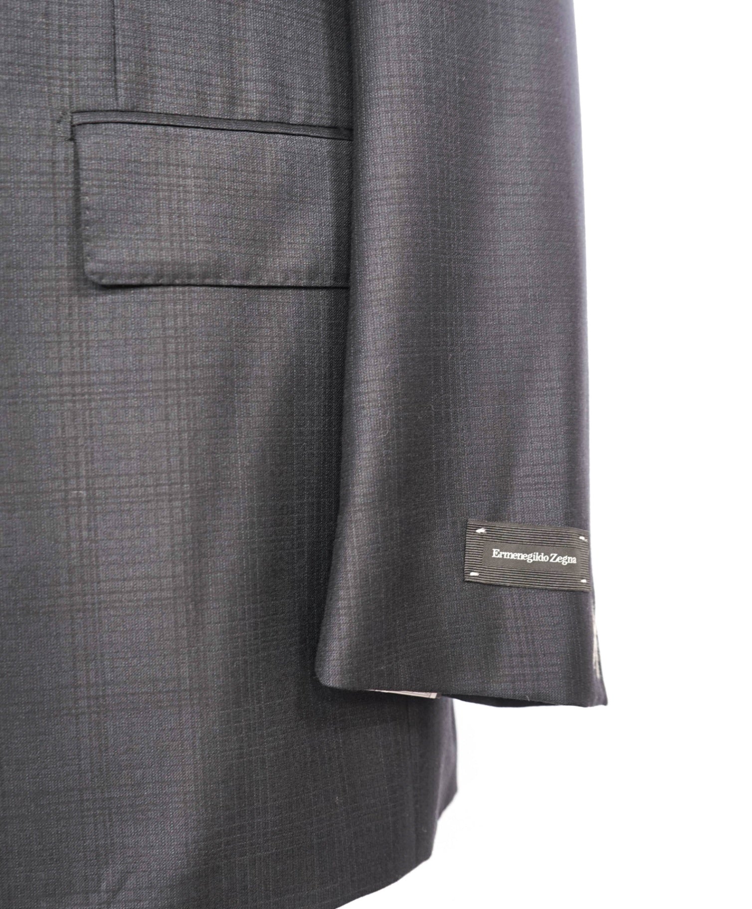$3,995 Ermenegildo Zegna "TROFEO" Dark Grey Plaid Wool Suit 44R