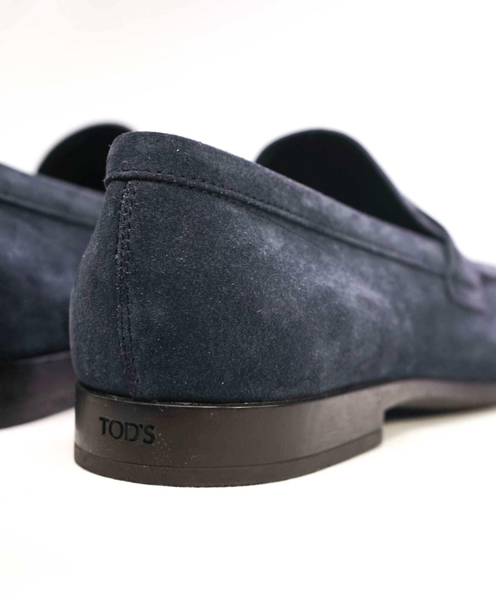 $775 Tod's Navy Suede Loafers Logo Vamp US 8.5 (7.5UK)