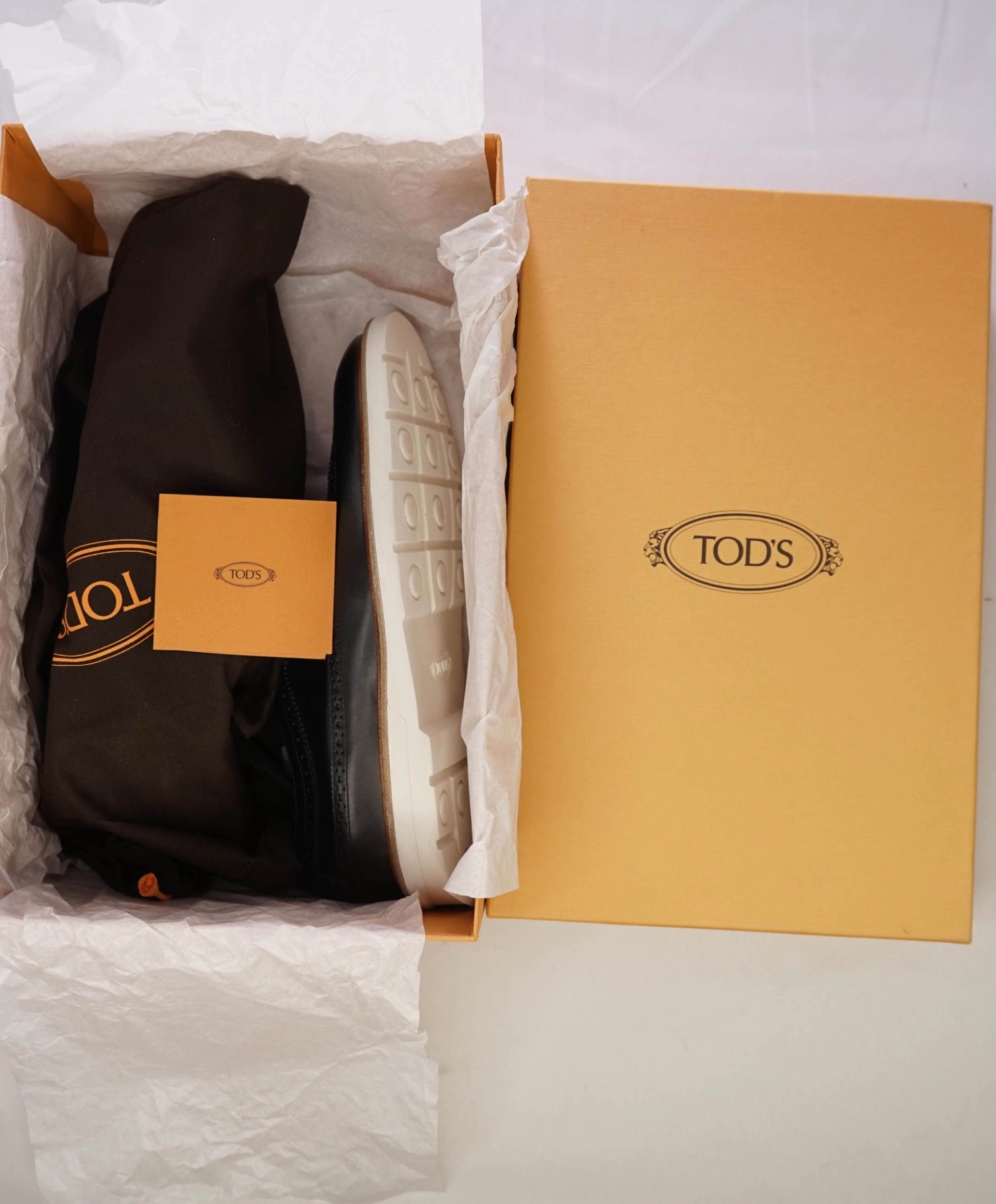 $875 TOD'S Derby Black Leather White Sole US 8 (7UK)