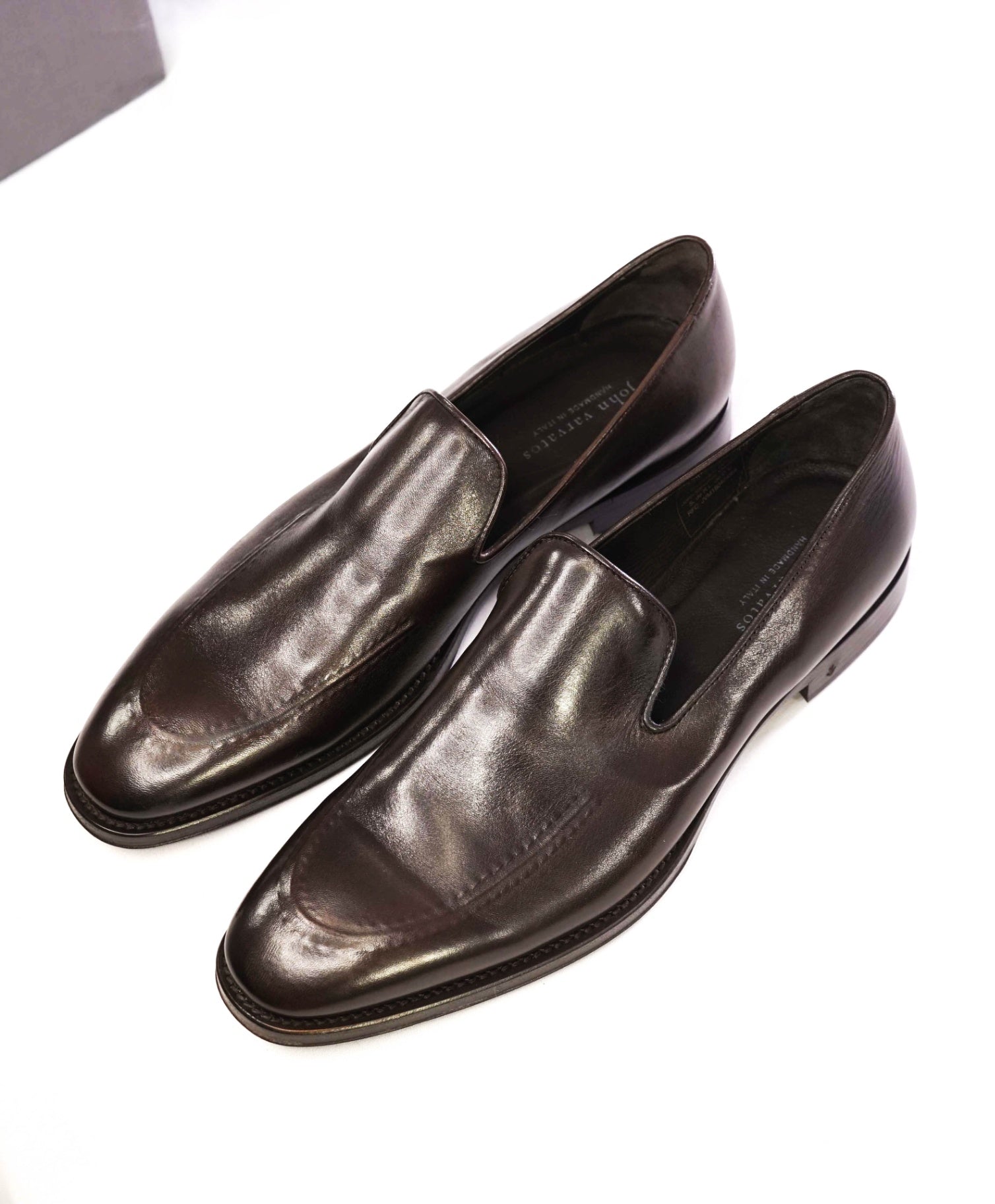 $598 John Varvatos "Madison" Brown Loafers Leather 11