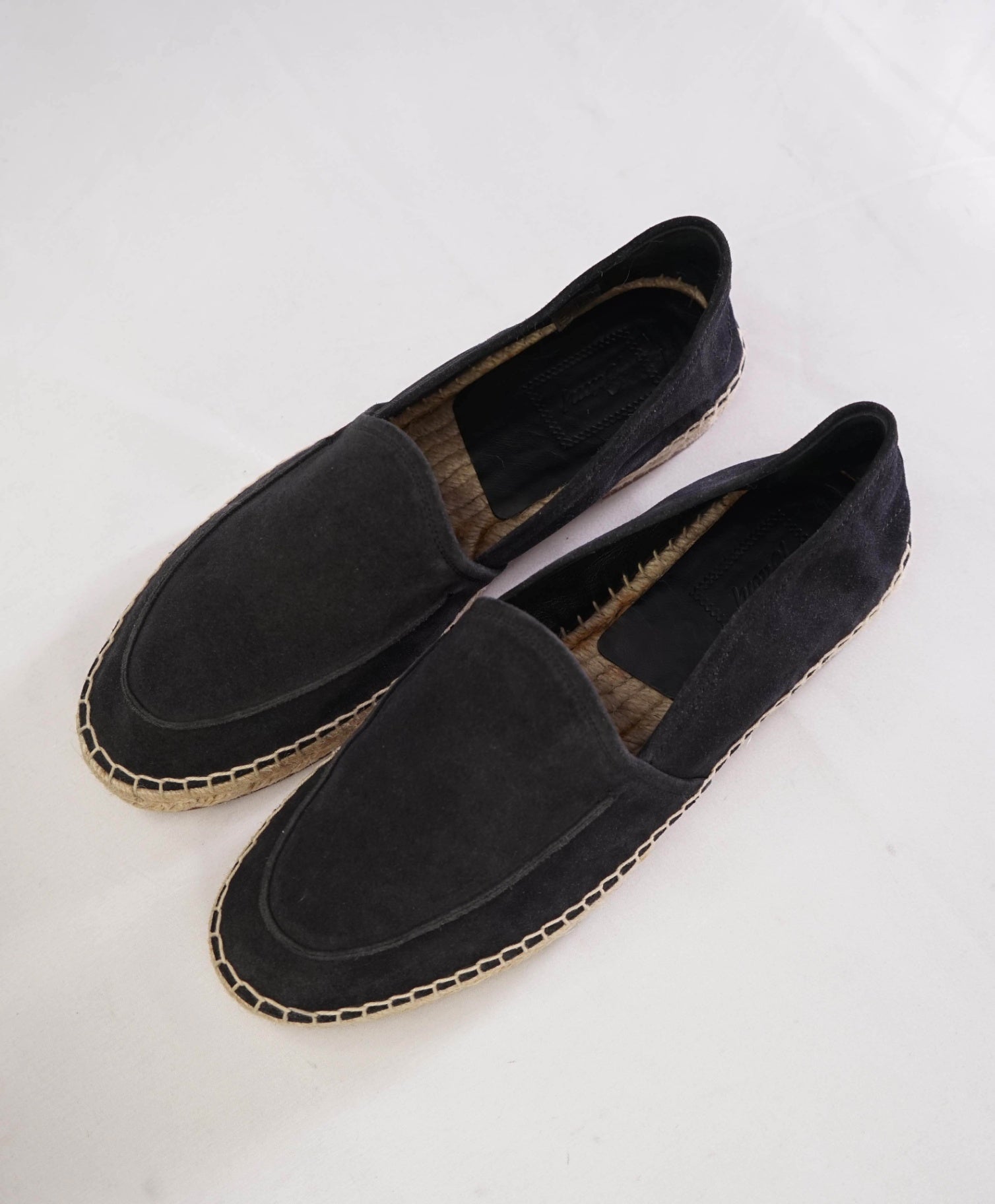 $790 Brioni Black Suede Espadrille Logo Back US 9.5 (UK8.5)