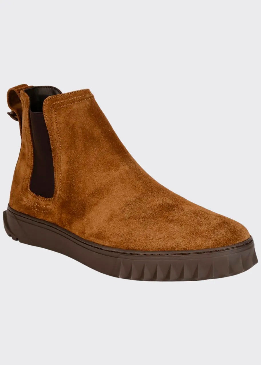 $850 Salvatore Ferragamo "TALOS" Brown Boots Suede 13 M