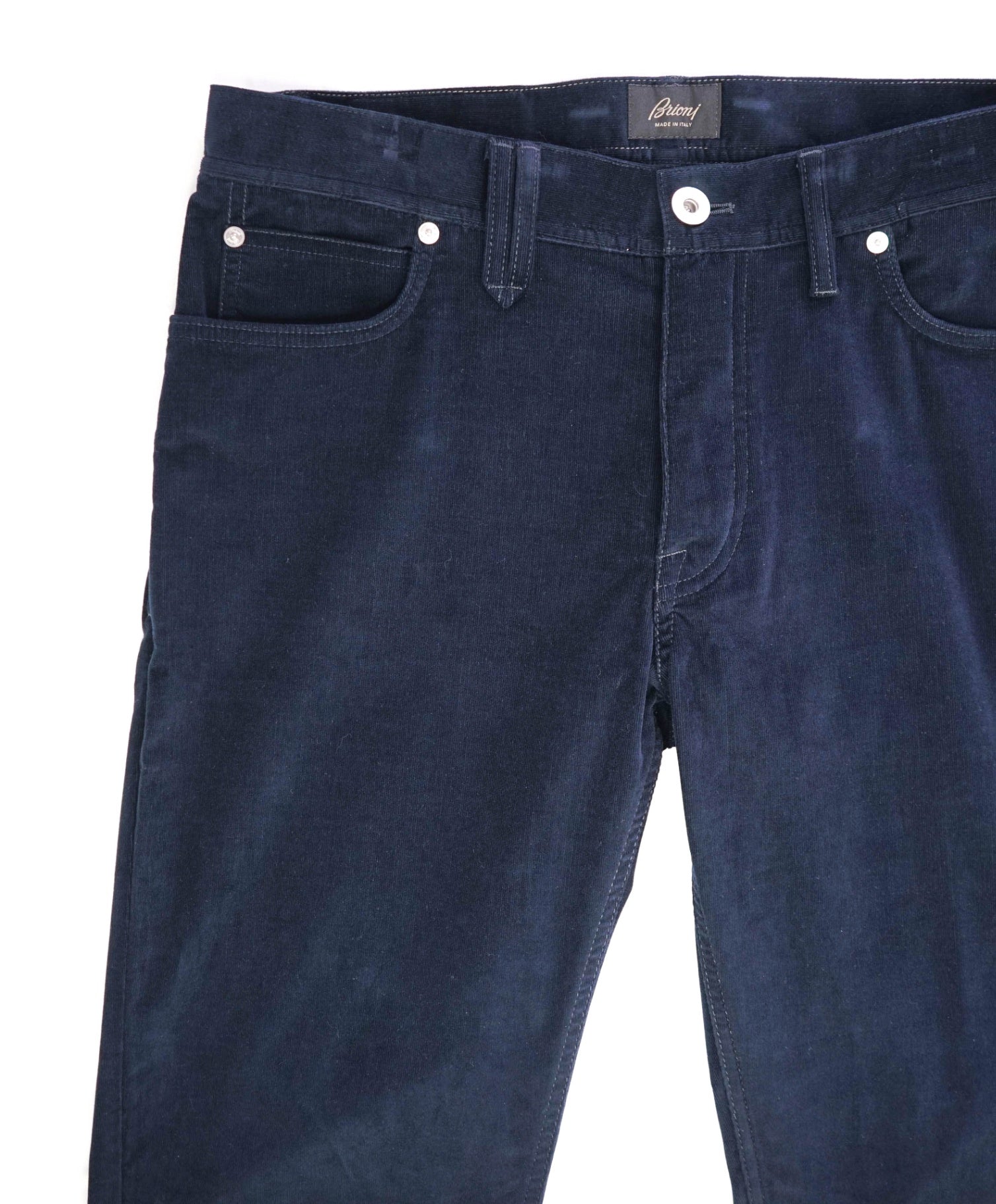 $700 BRIONI Slim-Fit Stretch-Cotton Corduroy Trousers 34W