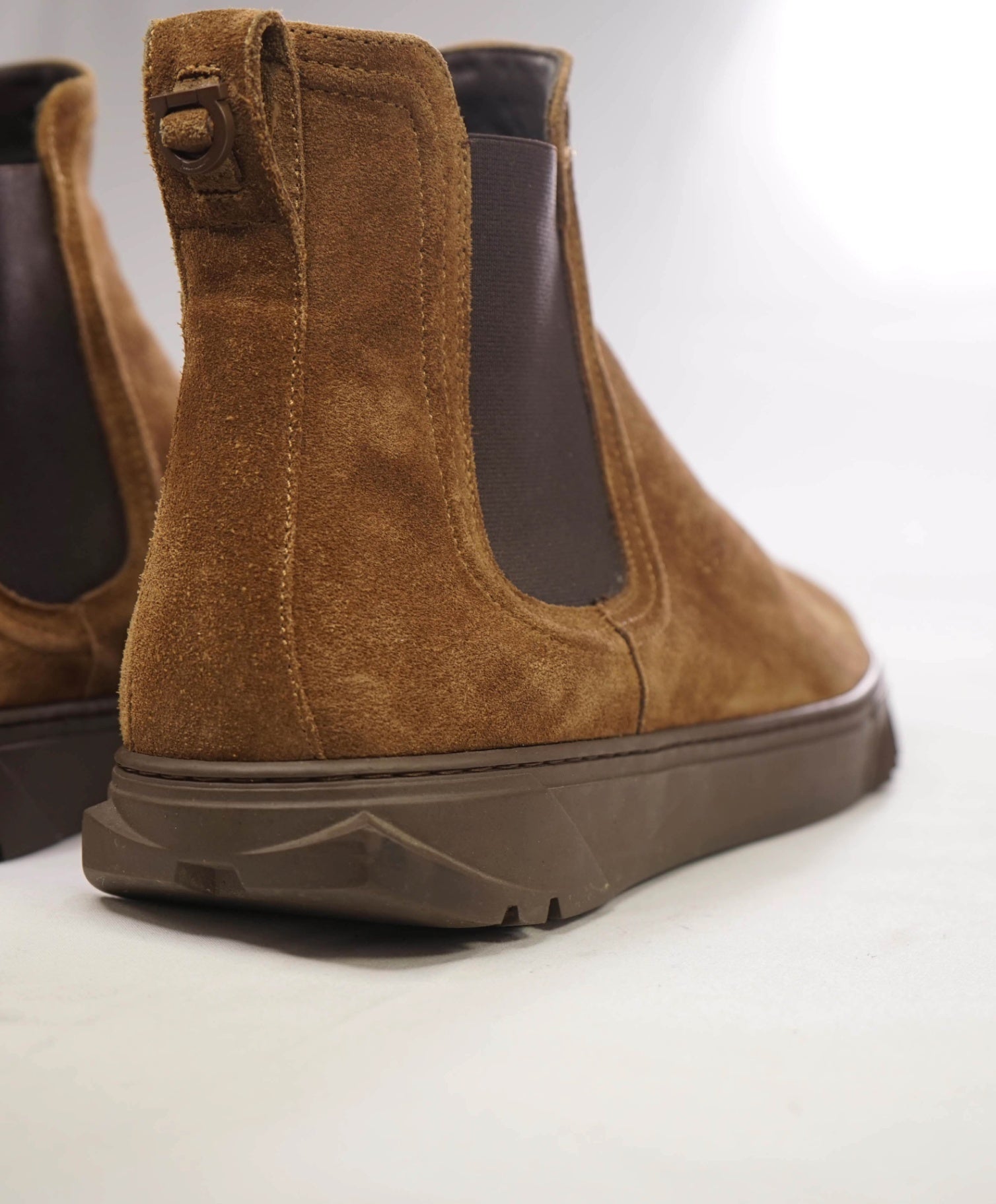$850 Salvatore Ferragamo "TALOS" Brown Boots Suede 13 M