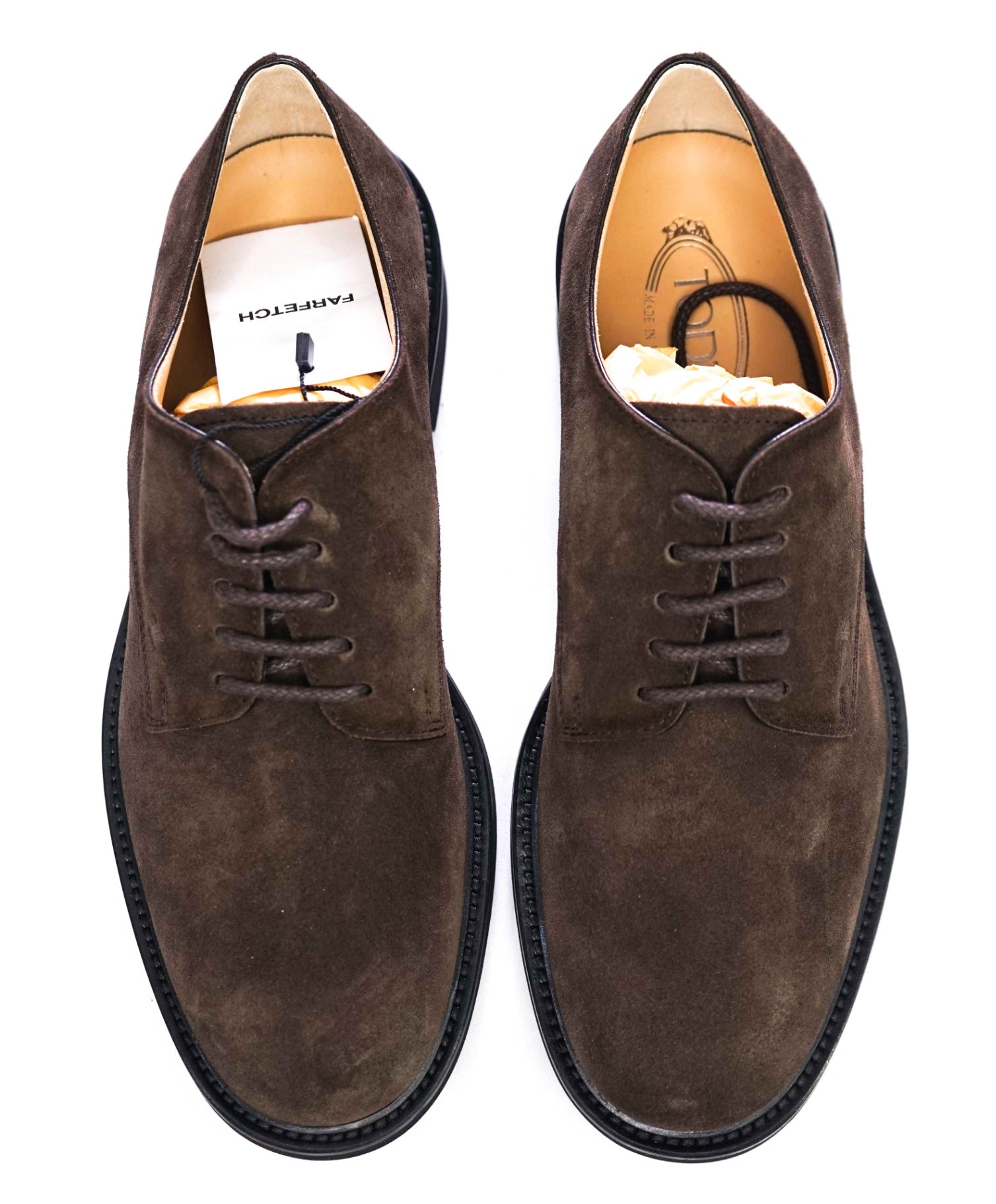 $875 Tod's Brown Suede Derbies Derby Footwear US 9 (8UK)