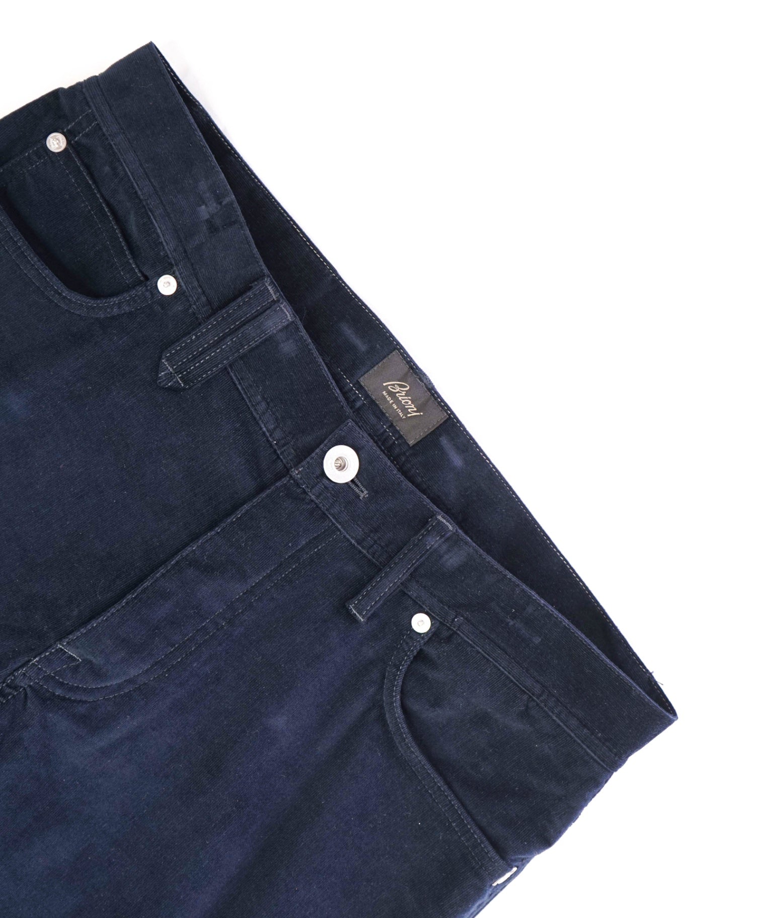 $700 BRIONI Slim-Fit Stretch-Cotton Corduroy Trousers 34W