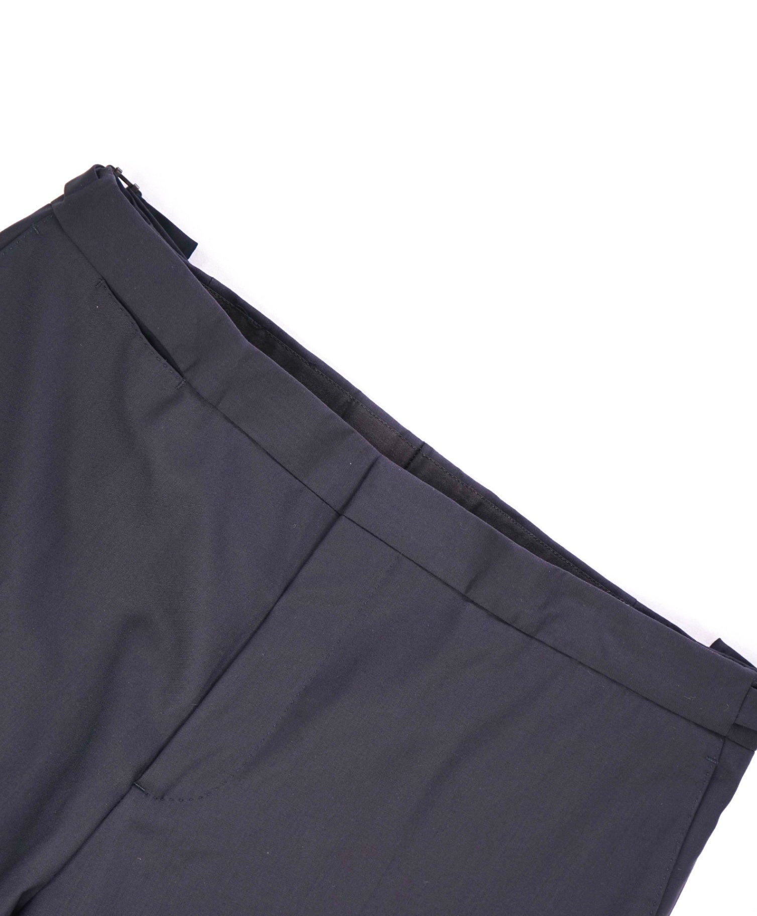 $740 Burberry London Solid Navy Wool Flat Front Dress Pants 34W