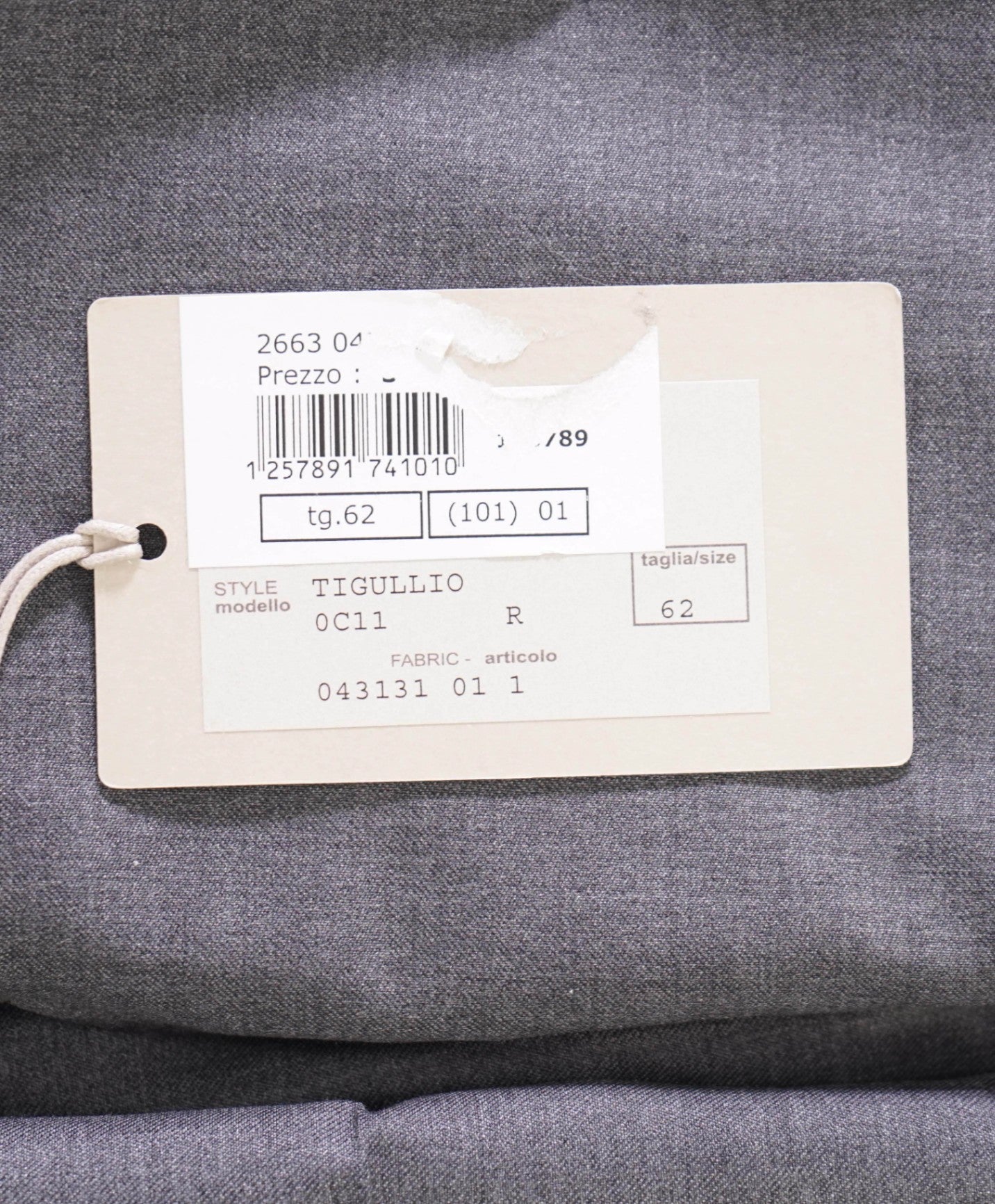 $1,050 Brioni Solid Grey Wool/Silk Flat Front Dress Pants 43W