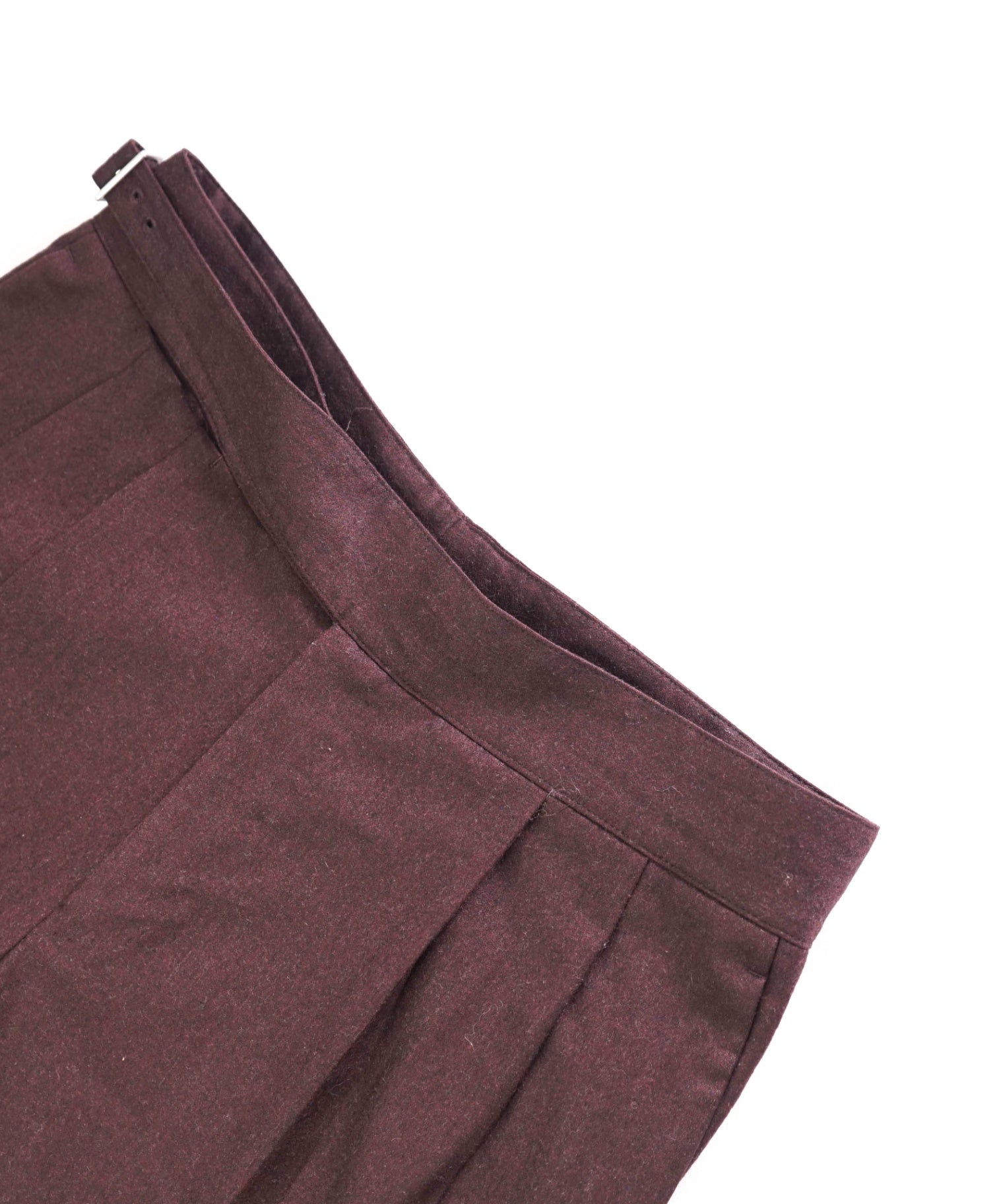 $219 SuitSupply Burgundy Pleated Neapolitan Belted Wool Pants 34W
