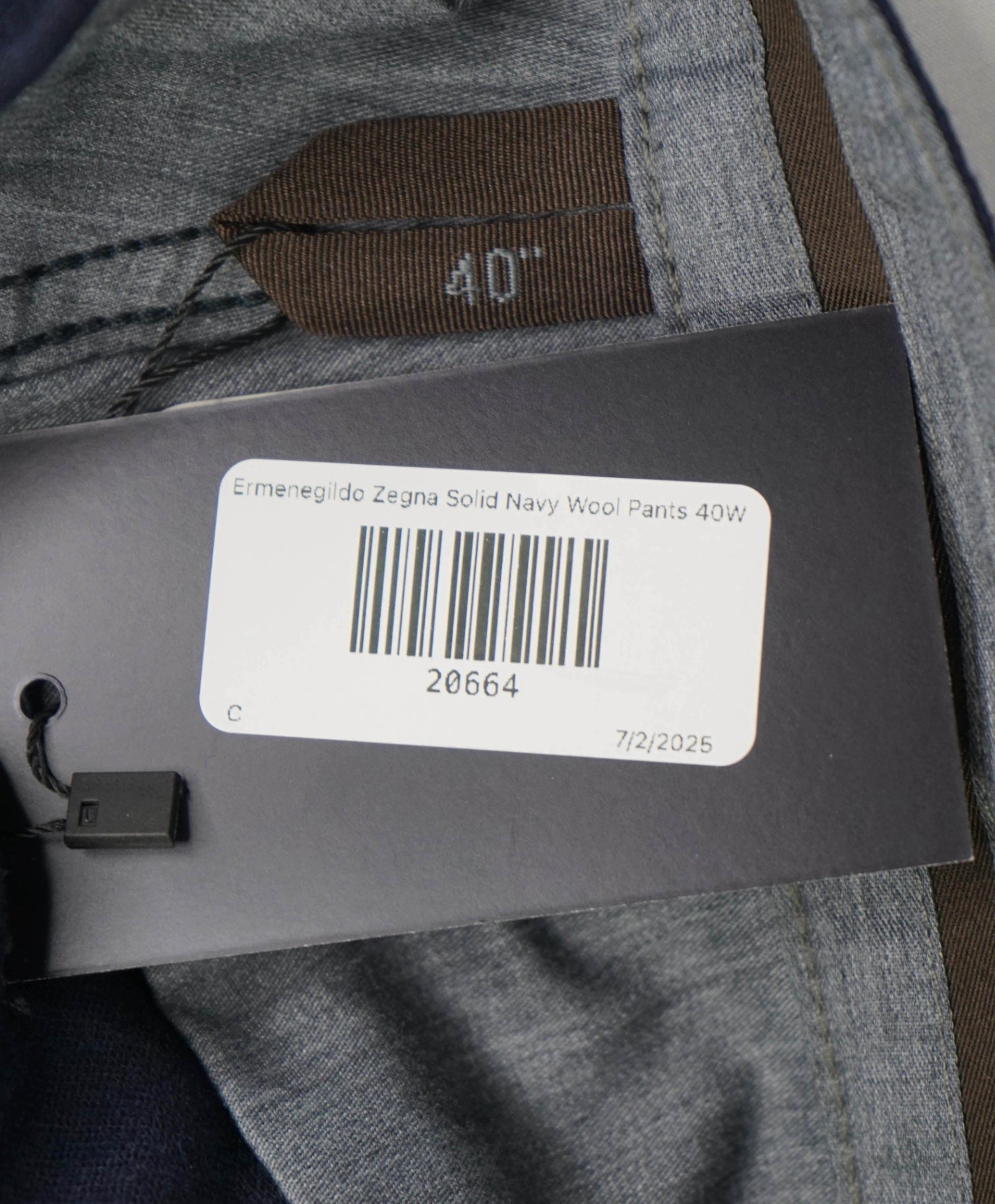 $695 Ermenegildo Zegna Solid Navy Wool 5-Pocket Dress Pants 40W