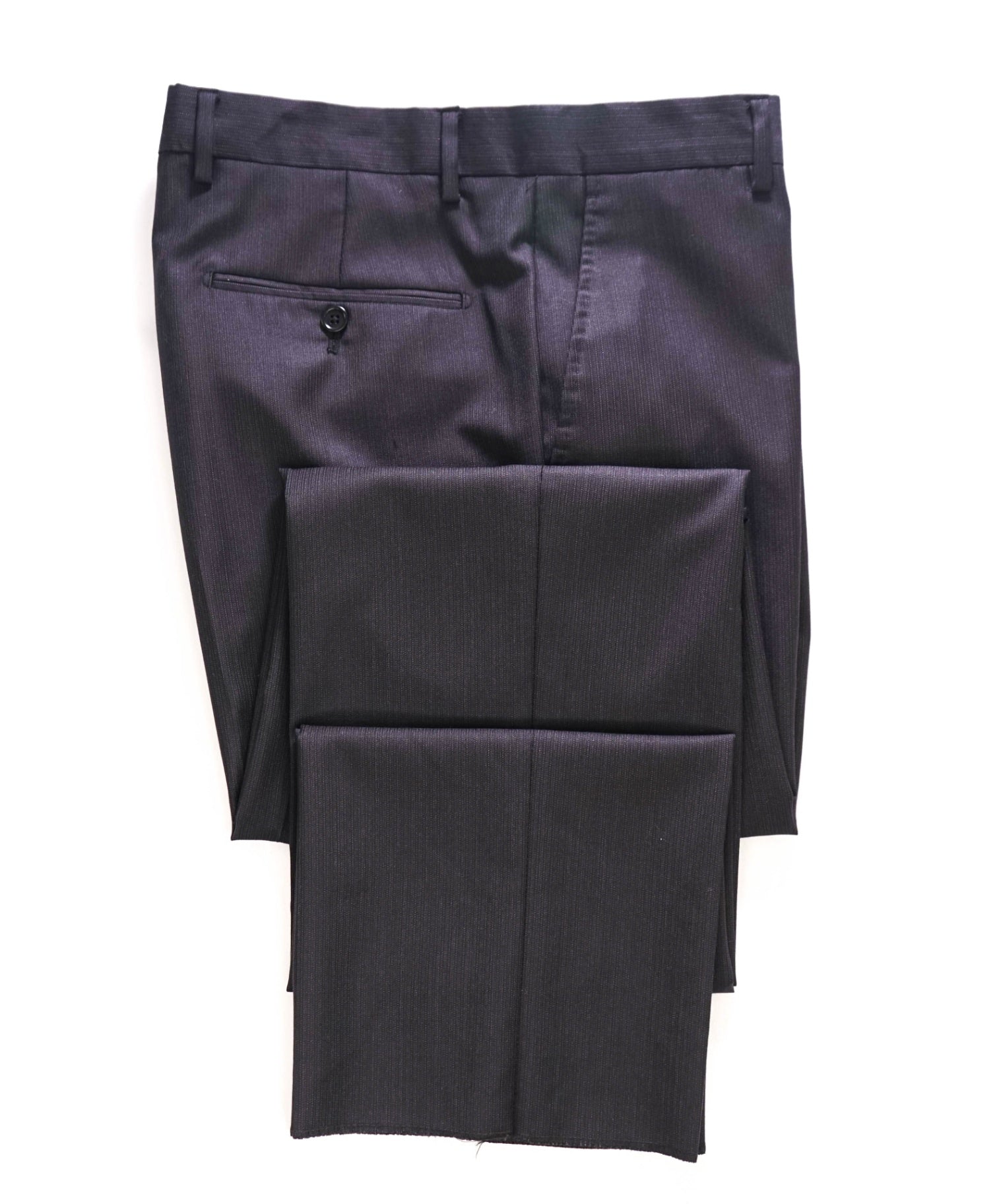 $400 Saks Fifth Avenue Black Textured Chalk Stripe Wool Pants 34W