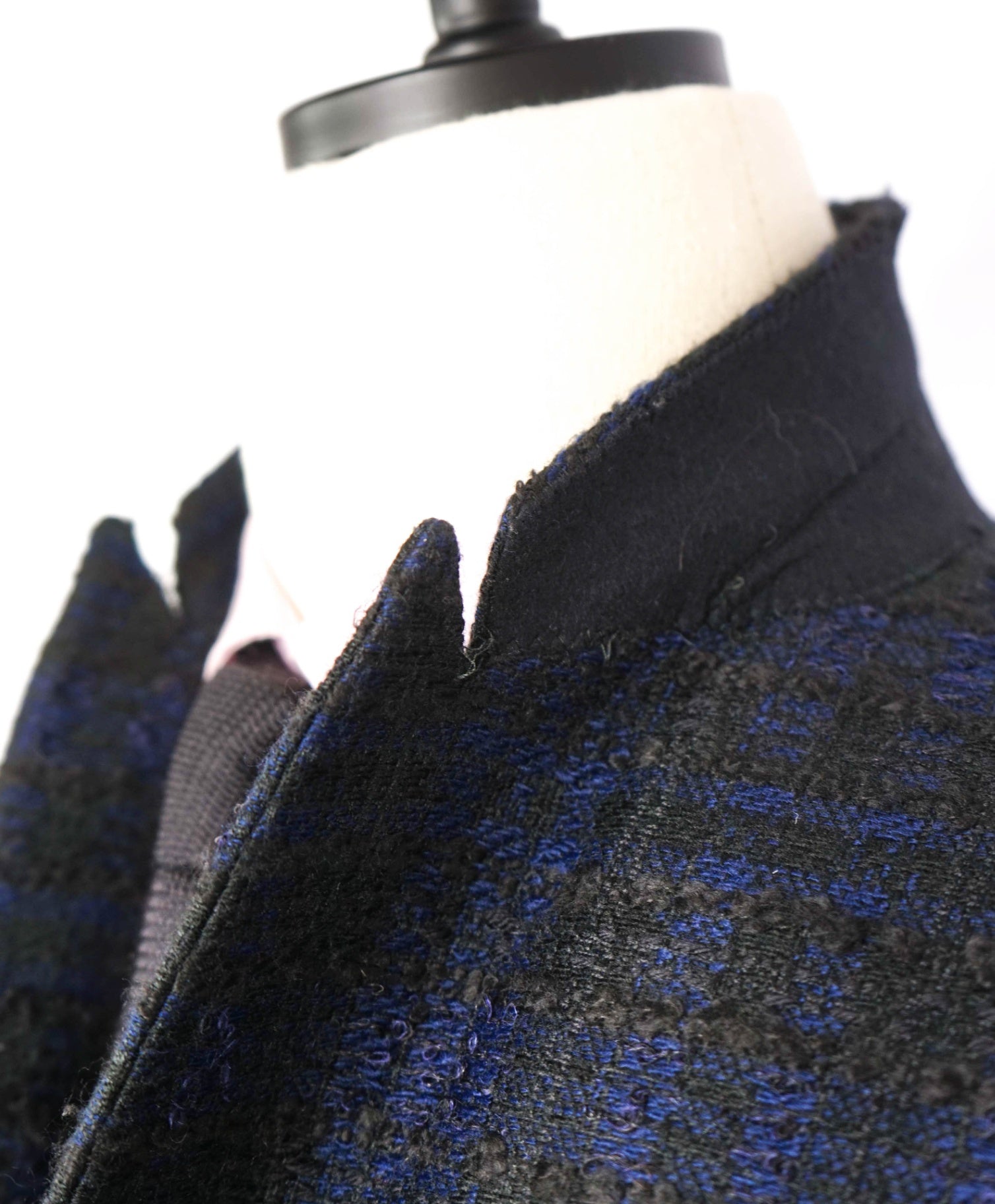 $2,995 Givenchy Paris Black/Blue Plaid Acrylic/Wool Blazer 42 (Fits 40)