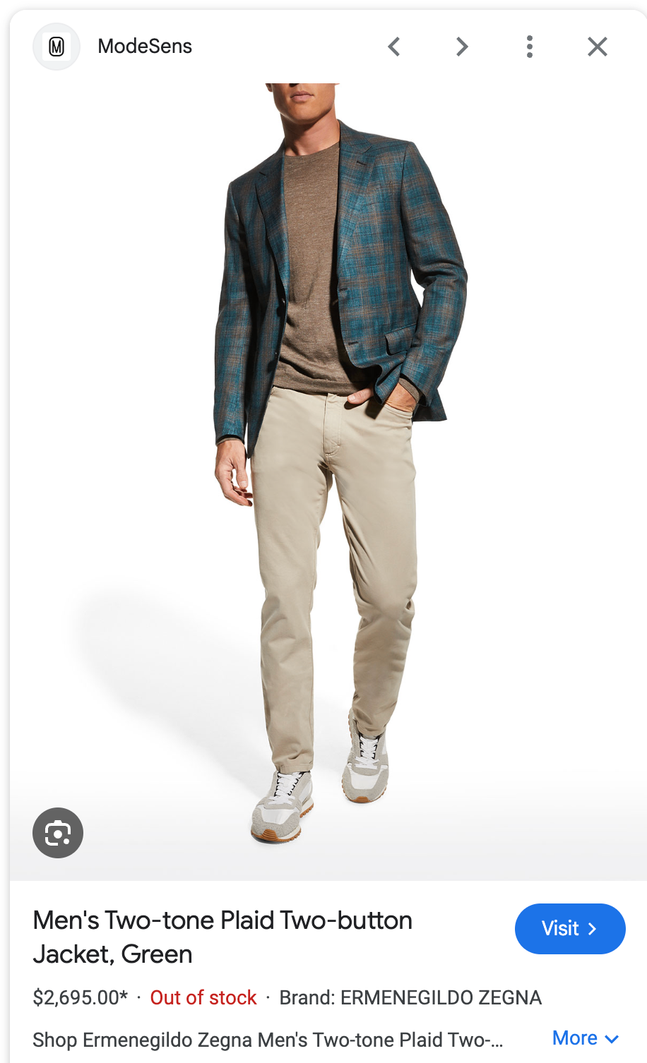 $2,695 Ermenegildo Zegna Teal/Camel Wool/Silk/Linen Blazer 46R