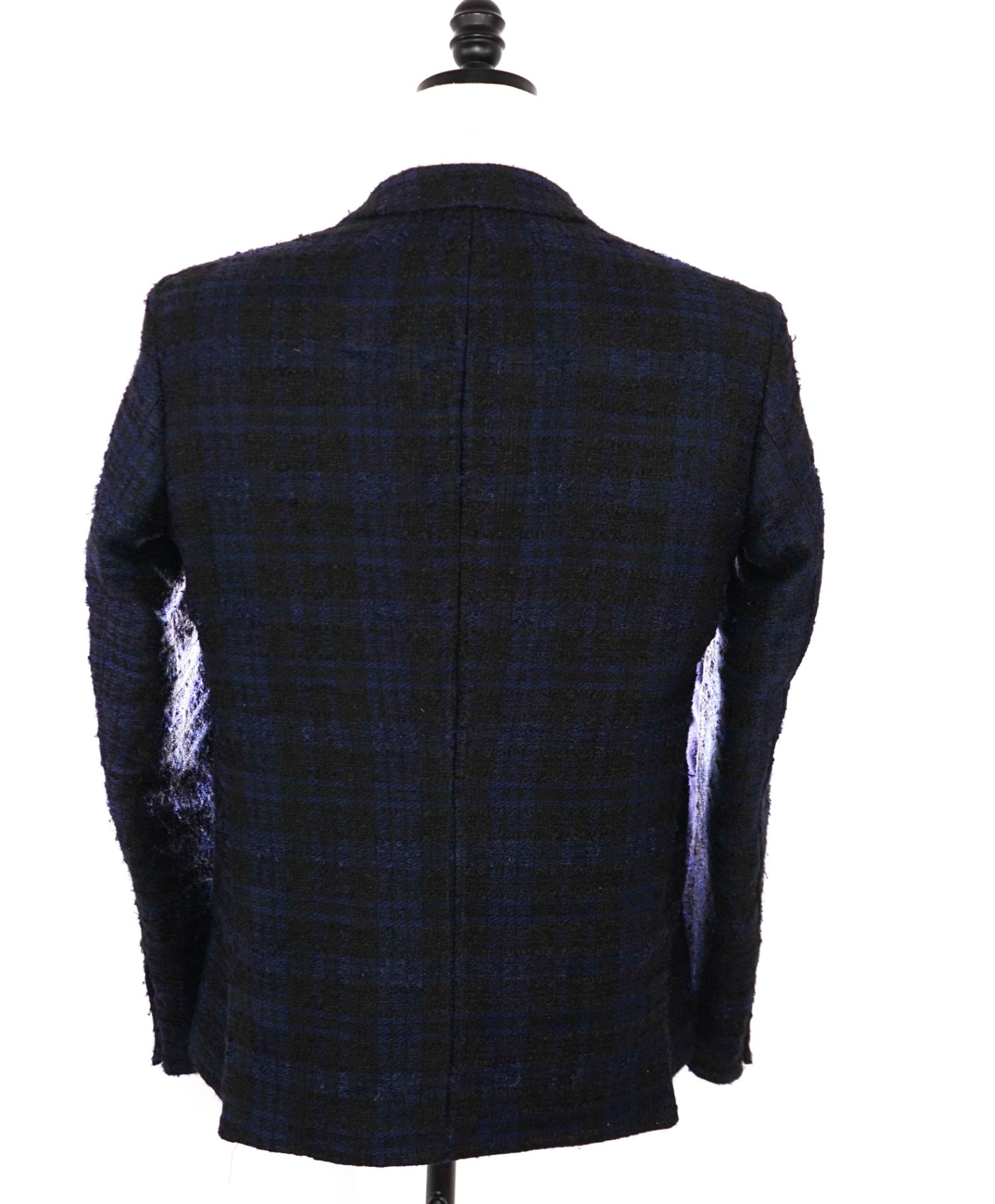 $2,995 Givenchy Paris Black/Blue Plaid Acrylic/Wool Blazer 42 (Fits 40)
