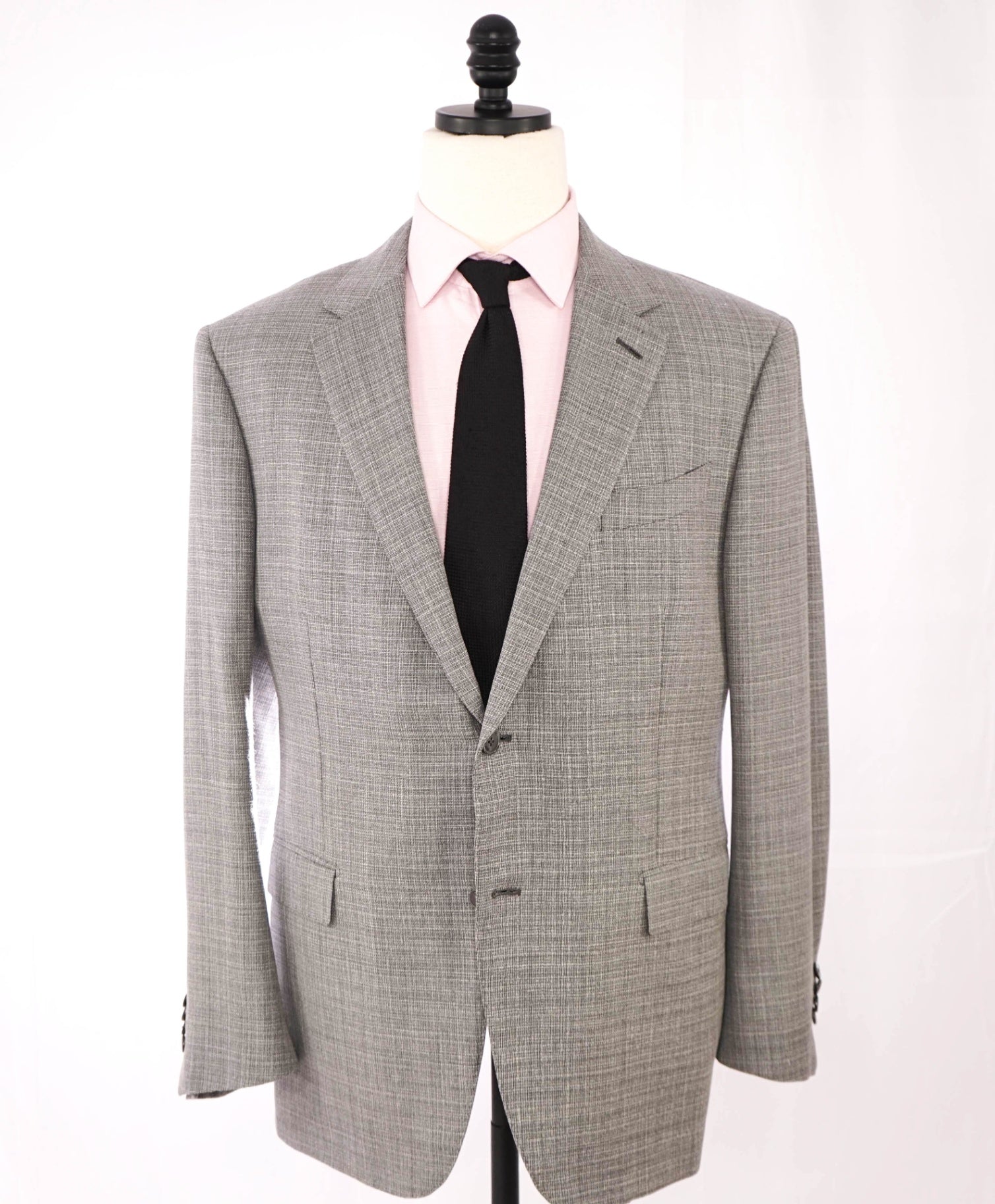 $3,295 Ermenegildo Zegna "TROFEO" Textured Grey Wool Blazer 46R