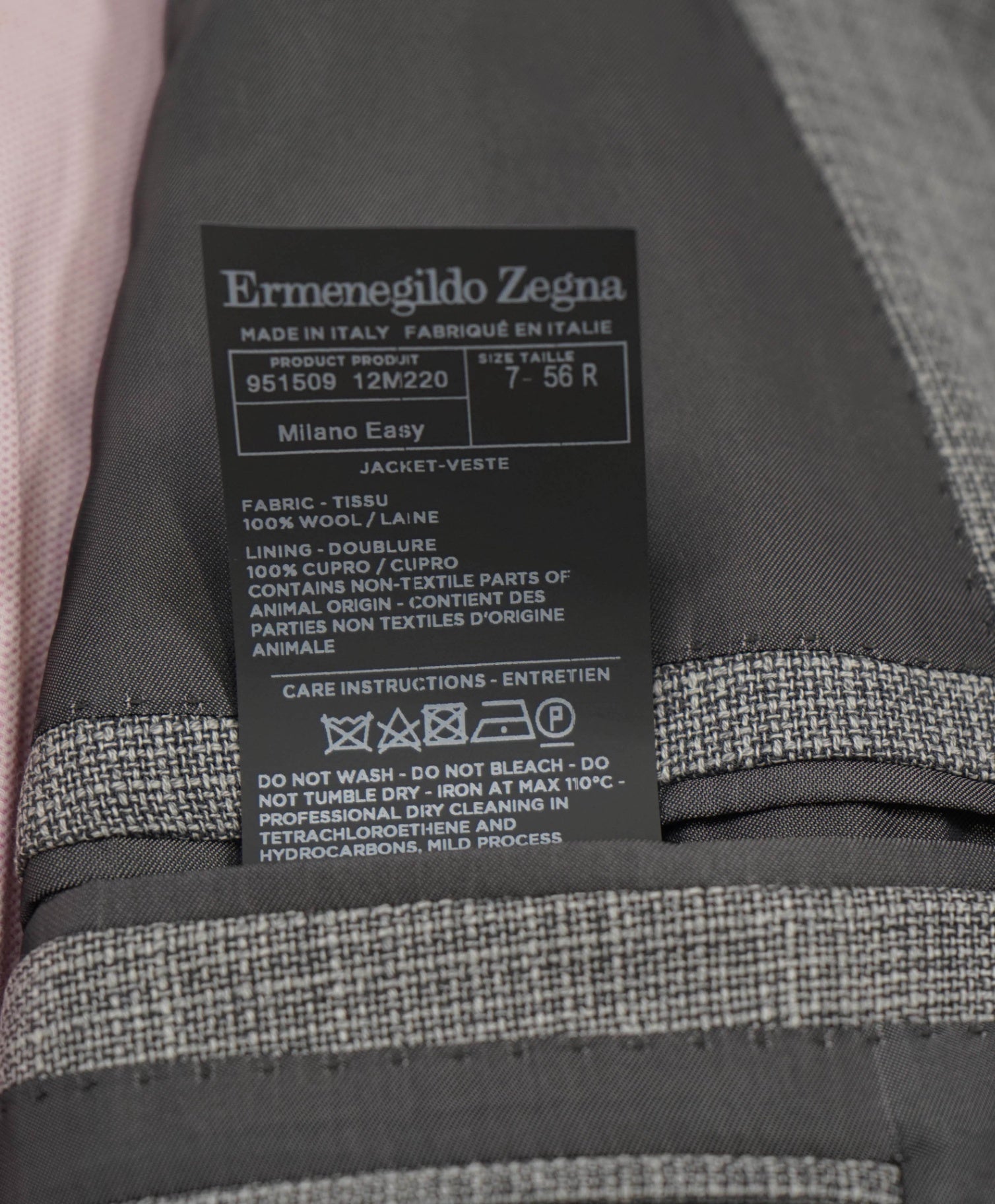 $3,295 Ermenegildo Zegna "TROFEO" Textured Grey Wool Blazer 46R