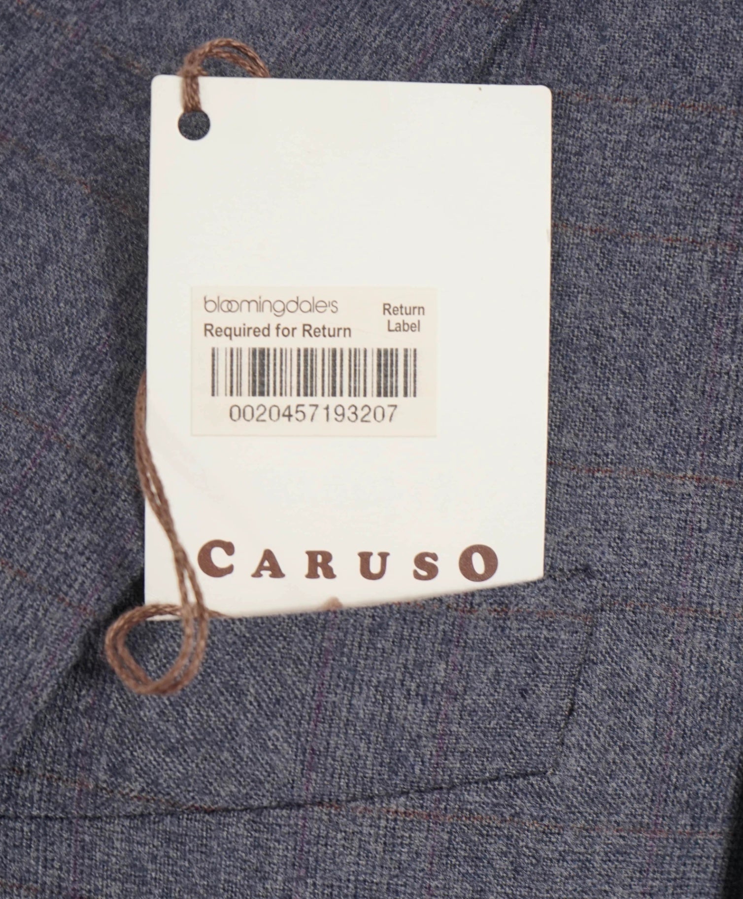 $1,495 Caruso Grey / Purple Plaid Peak Lapel Wool Blazer 40R