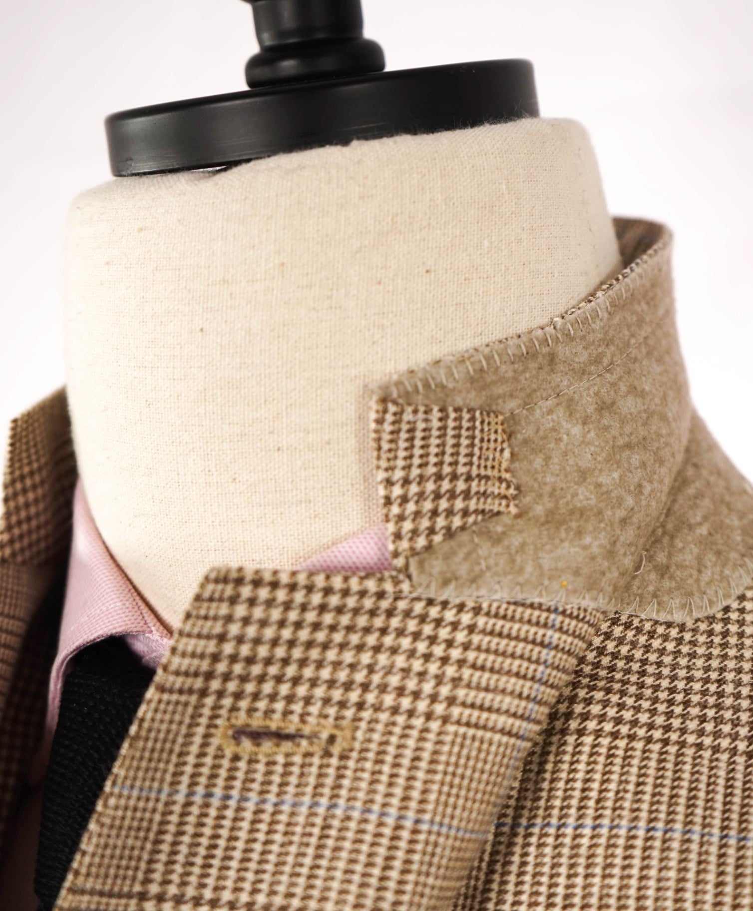 $2,995 Ermenegildo Zegna Tan/Blue Houndstooth Wool/Silk/LInen Blazer 44R