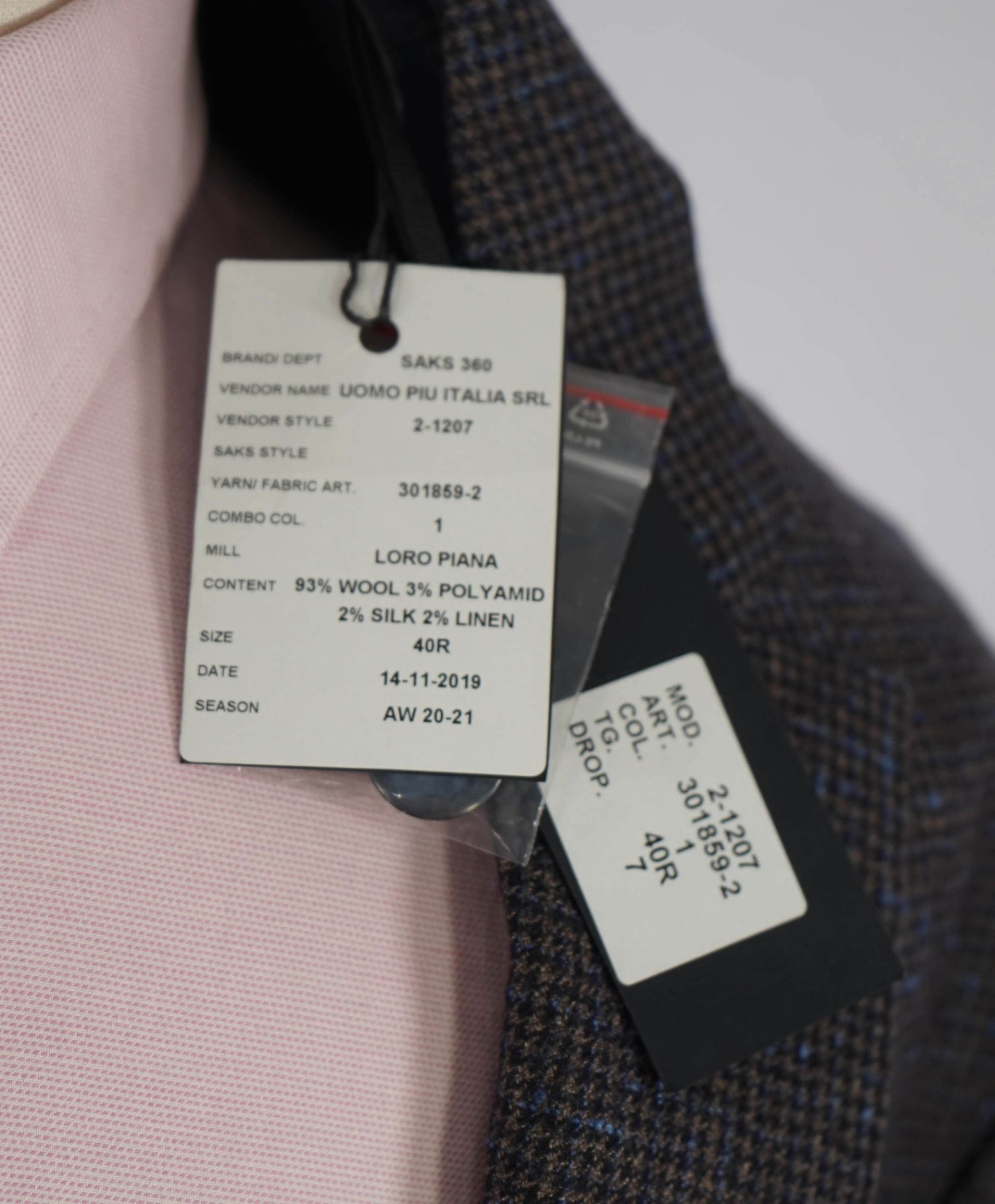 $1,295 LORO PIANA For Saks 5th Ave "SILK AIR" Wool/Linen/Silk Blazer 40R