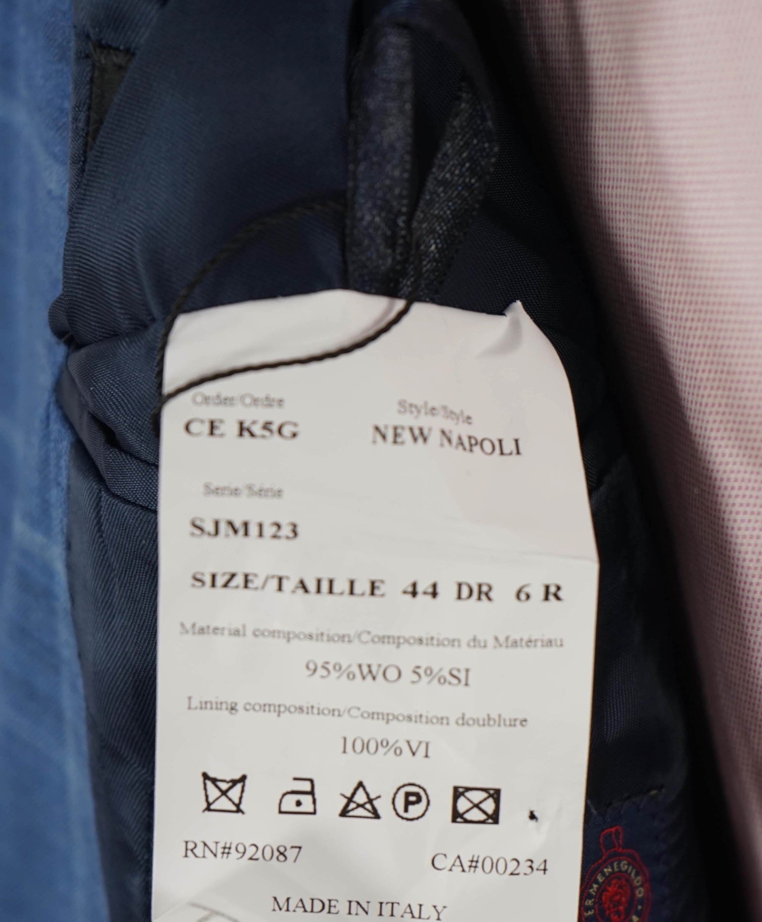 $995 ZEGNA For Saks Fifth Light Blue Wool/Silk Patch Pocket Blazer 44R