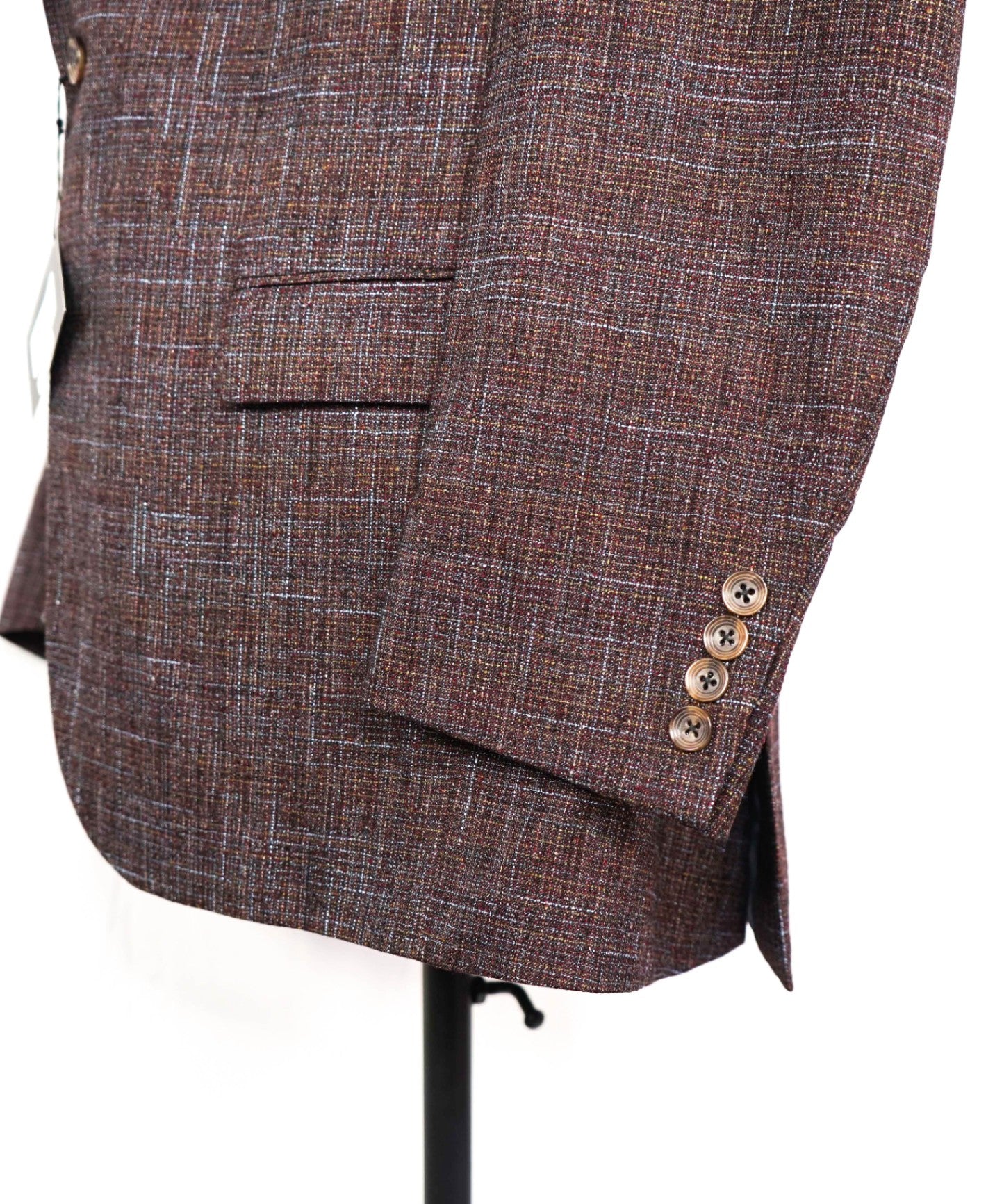 $995 Saks Fifth Avenue Brown/Blue/Red BAMBOO Blazer 44R