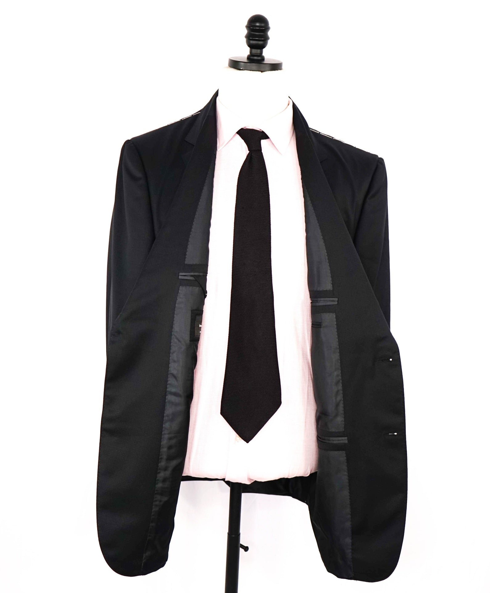 $4,950 ERMENEGILDO ZEGNA "Multiseason" Black Micro Wool Suit 46R