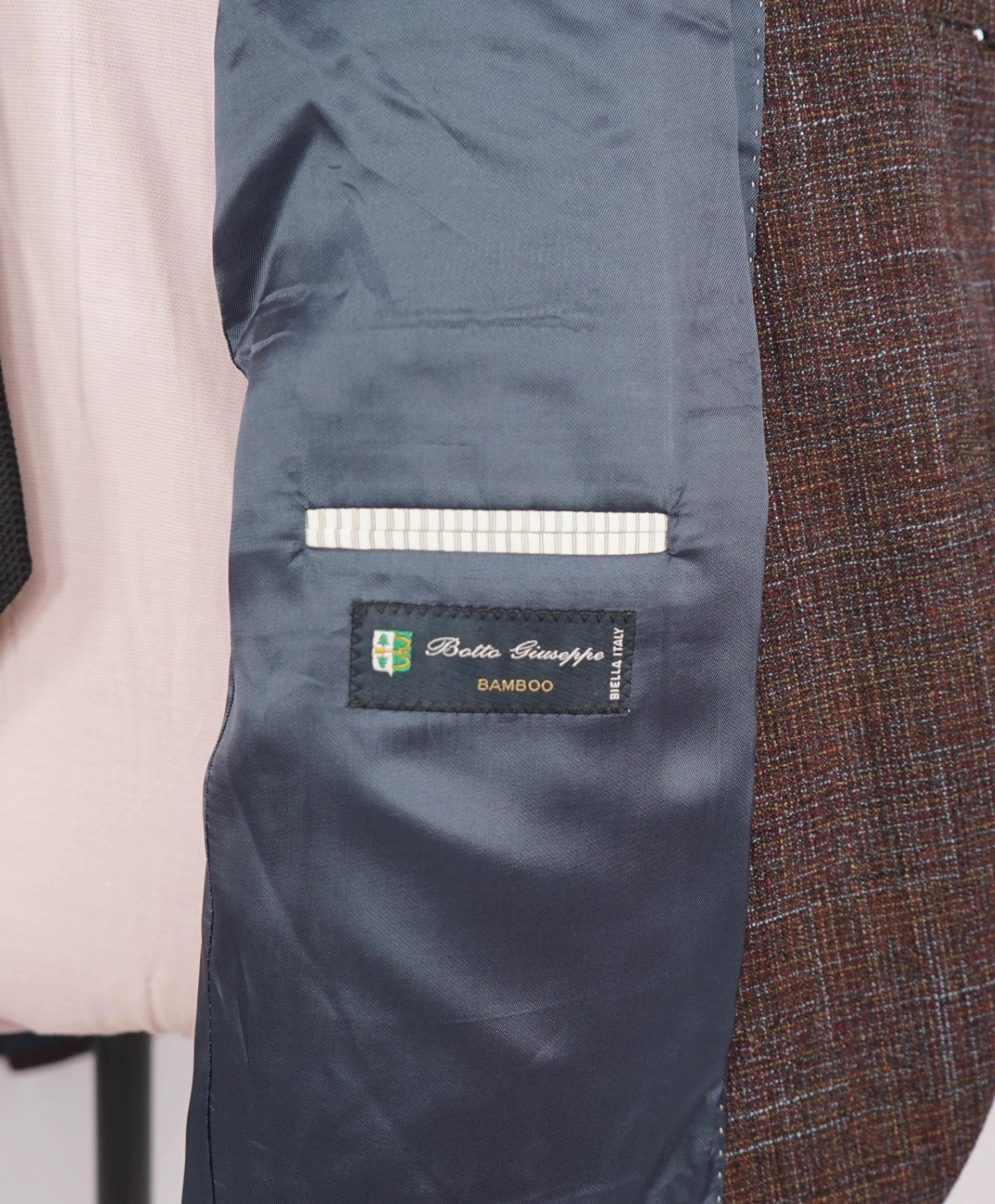 $995 Saks Fifth Avenue Brown/Blue/Red BAMBOO Blazer 44R