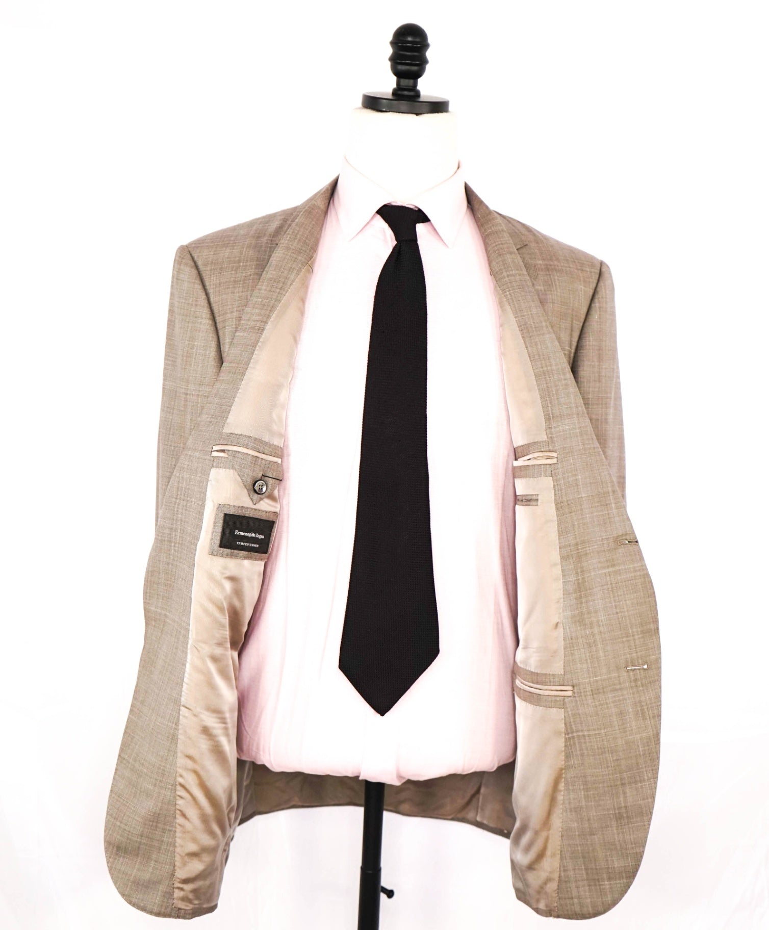 $4,950 ZEGNA "TROFEO SUMMER" Beige Wool/Linen/Silk Suit 44R