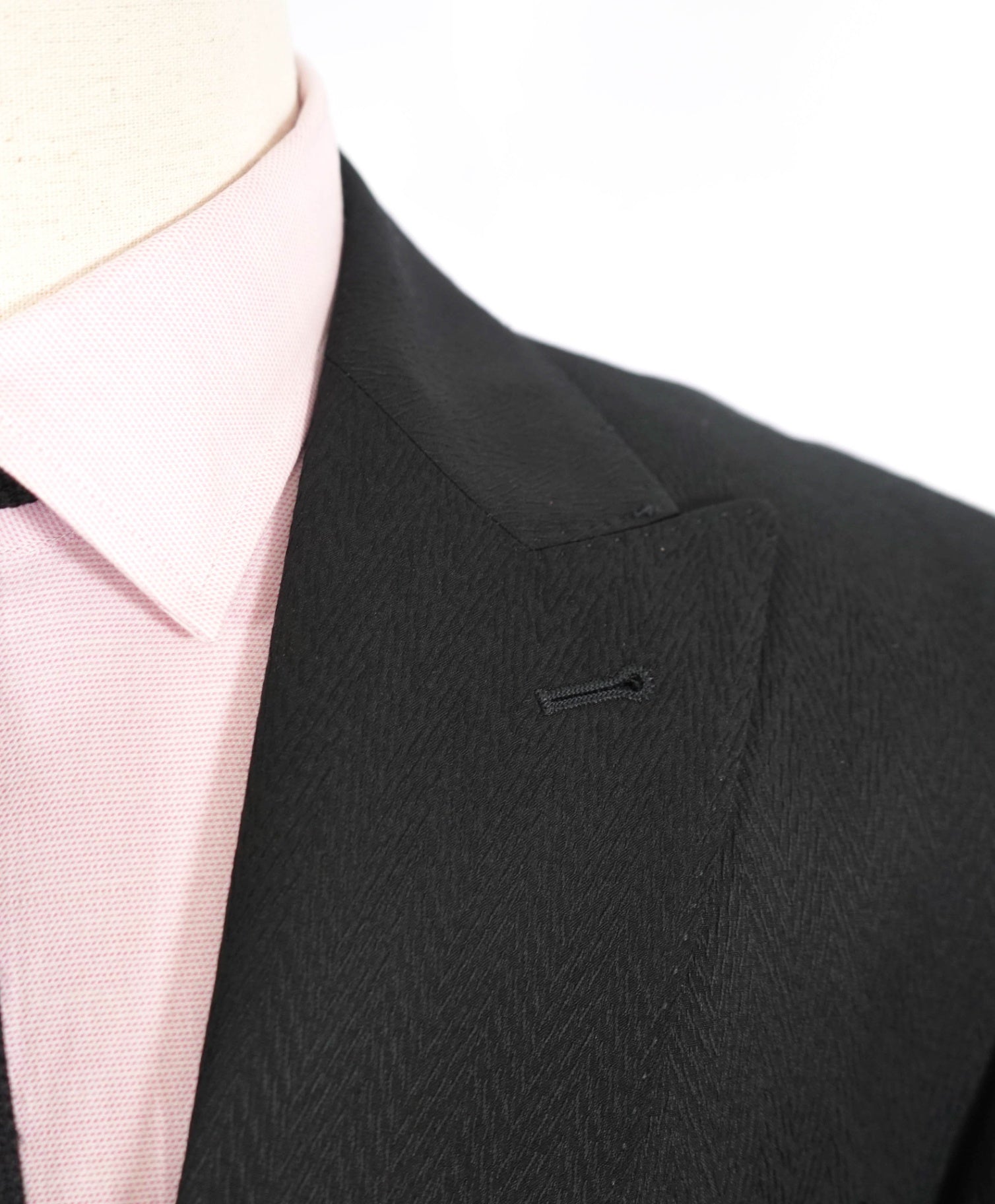 SAKS FIFTH AVENUE - Black Herringbone Tuxedo Dinner Blazer 44R