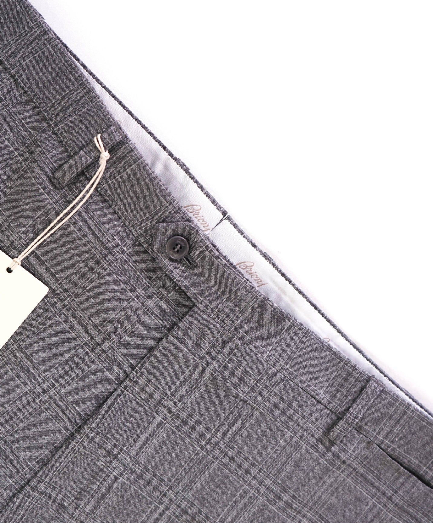 $1,050 Brioni Gray Plaid Check Wool/Silk Dress Pants 43W