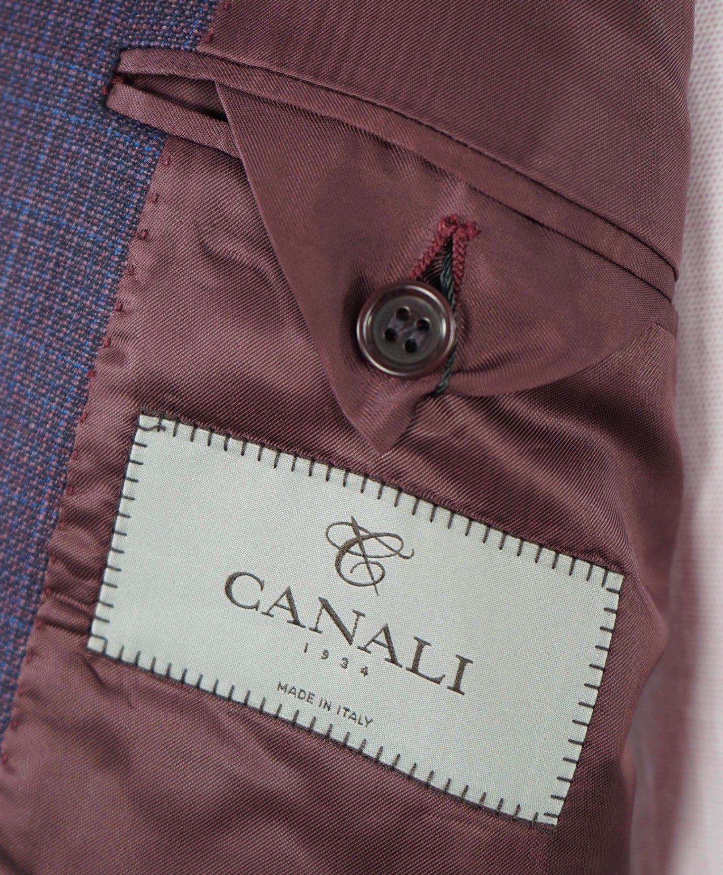 $1,895 CANALI Purple Wool 2-Button Blazer 44S