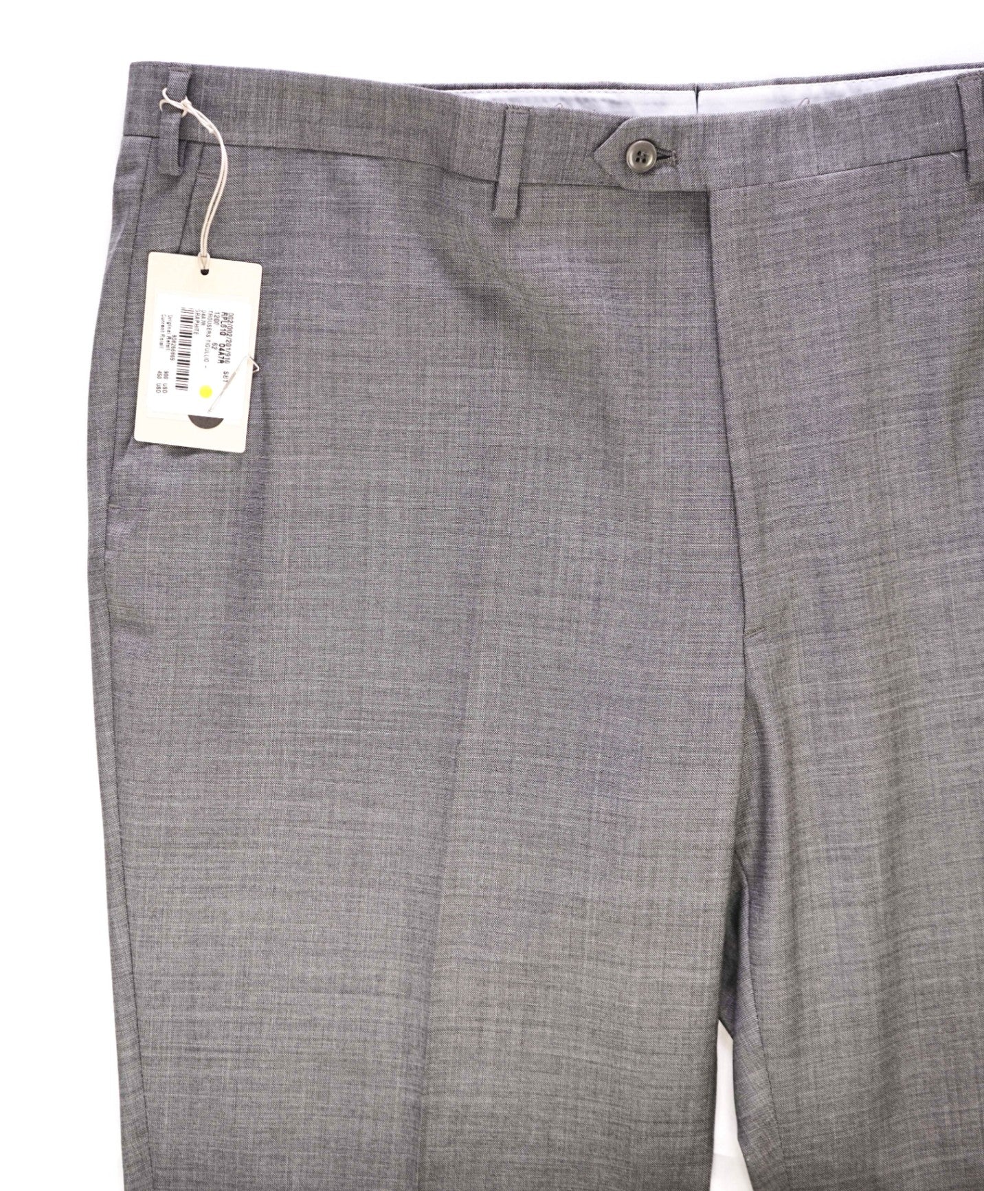 $1,050 Brioni Solid Gray Wool Dress Flat Front Pants 42W