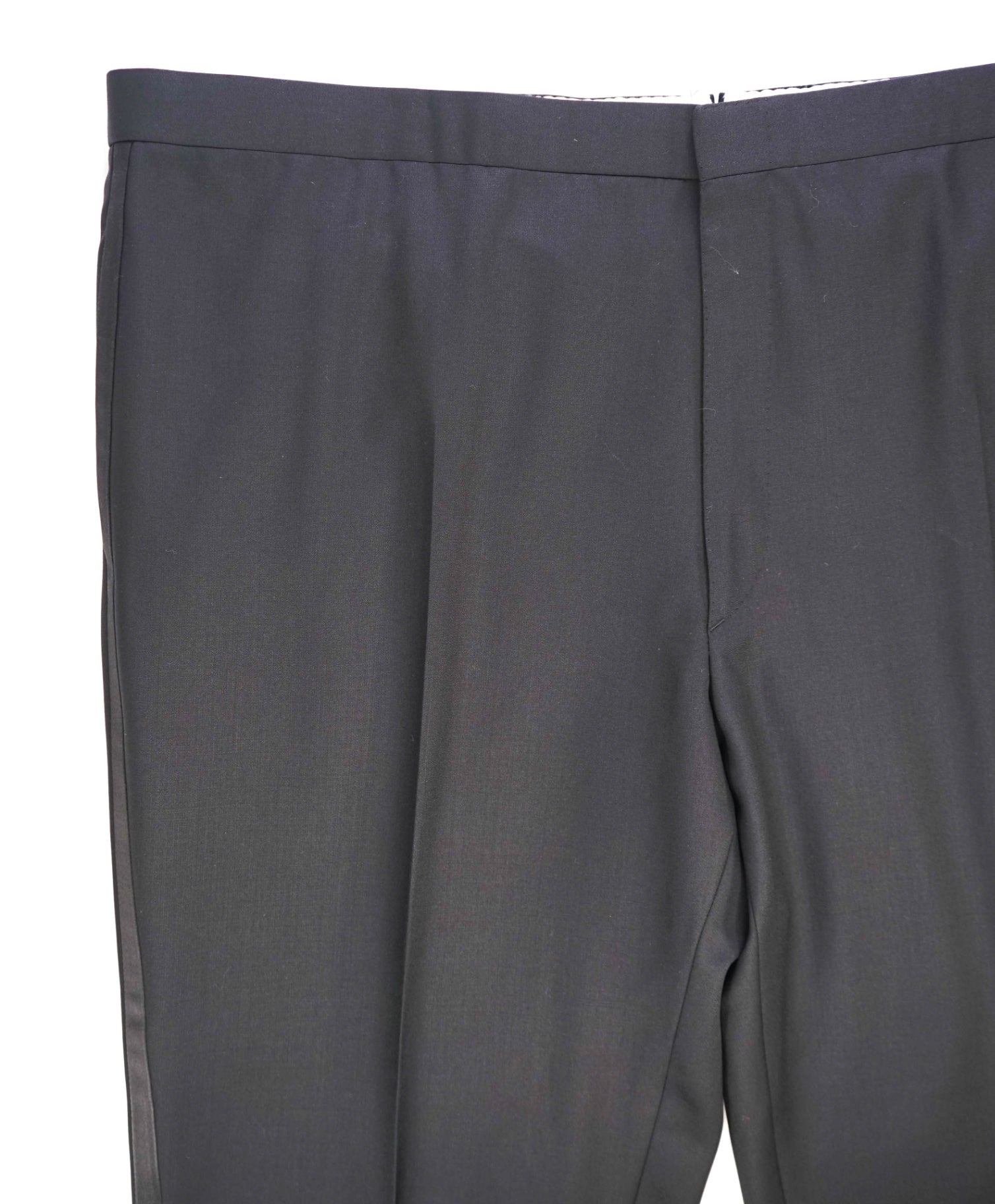 $1,295 Brioni Solid Black Wool Tuxedo Dinner Dress Pants 44W