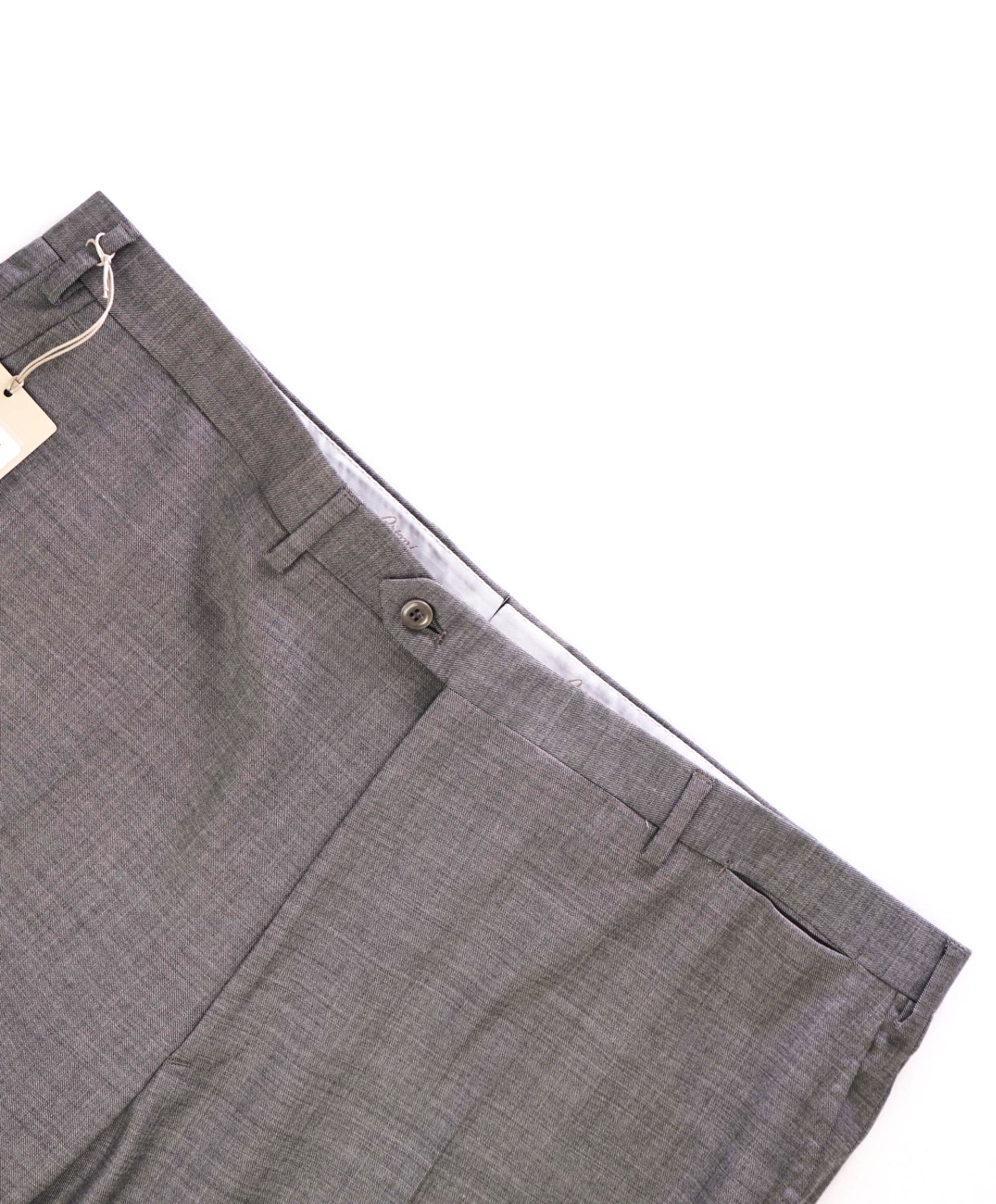 $1,050 Brioni Solid Gray Wool Dress Flat Front Pants 42W