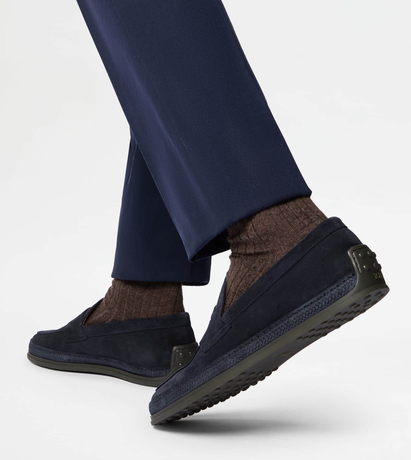 $1,045 Tod's Navy Espadrille Suede Driving Loafers US 11 (UK10)